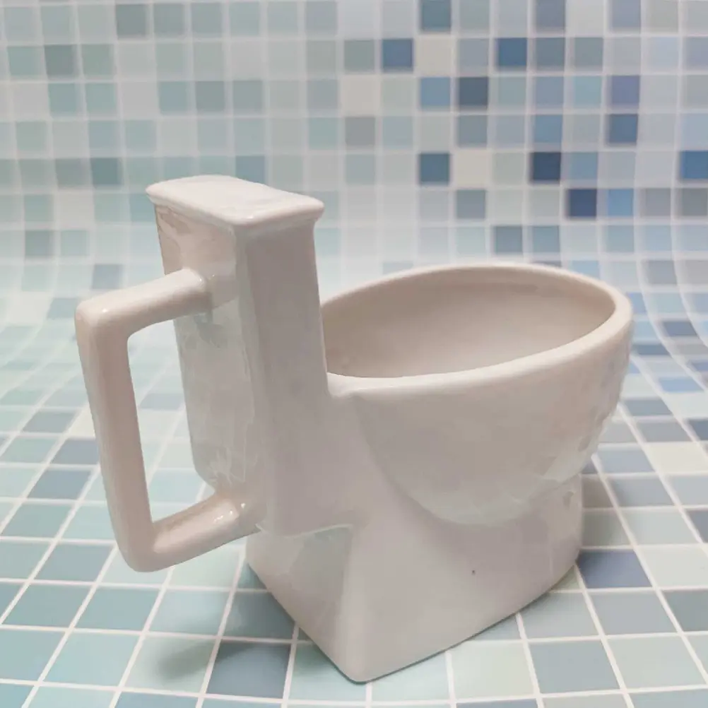 Ceramic Toilet Shaped Mug Creative Beer Water Bottle Novelty Cup Easy Clean Home Office Use Funny Decorative Item Suitable For