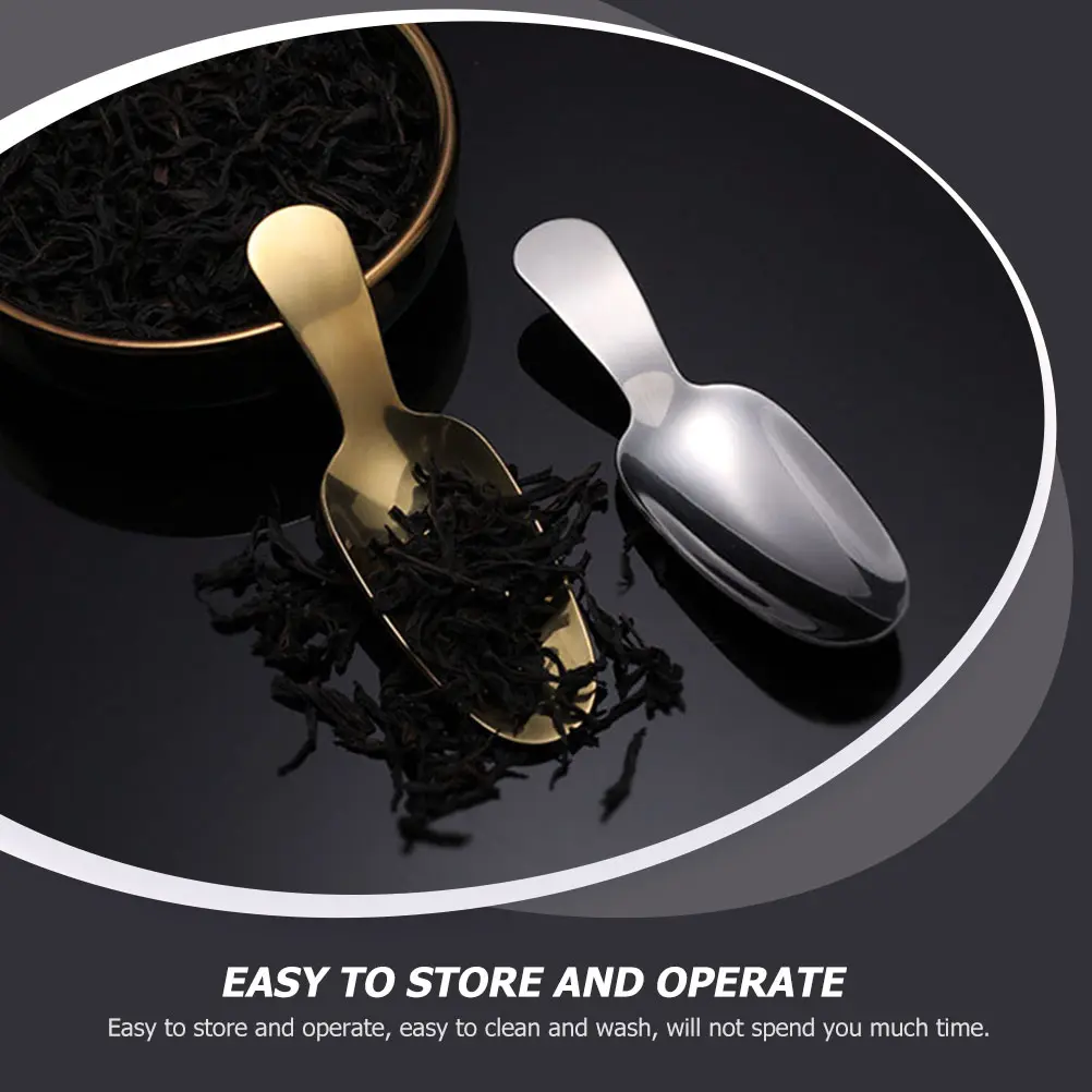 4 Pcs Spoons Dessert Small Scoops Filter Stainless Steel Short Handle Short-handled Silver Appetizer Office