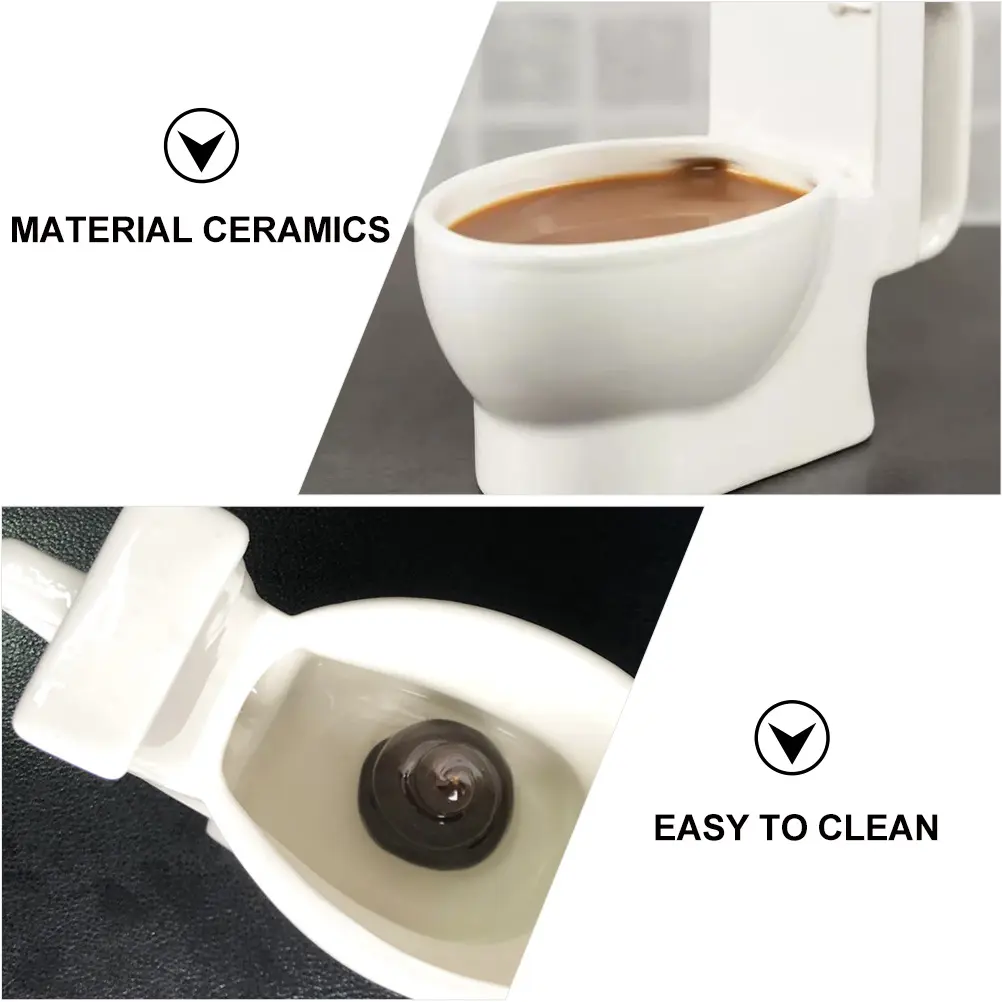 Ceramic Toilet Shaped Mug Creative Beer Water Bottle Novelty Cup Easy Clean Home Office Use Funny Decorative Item Suitable For