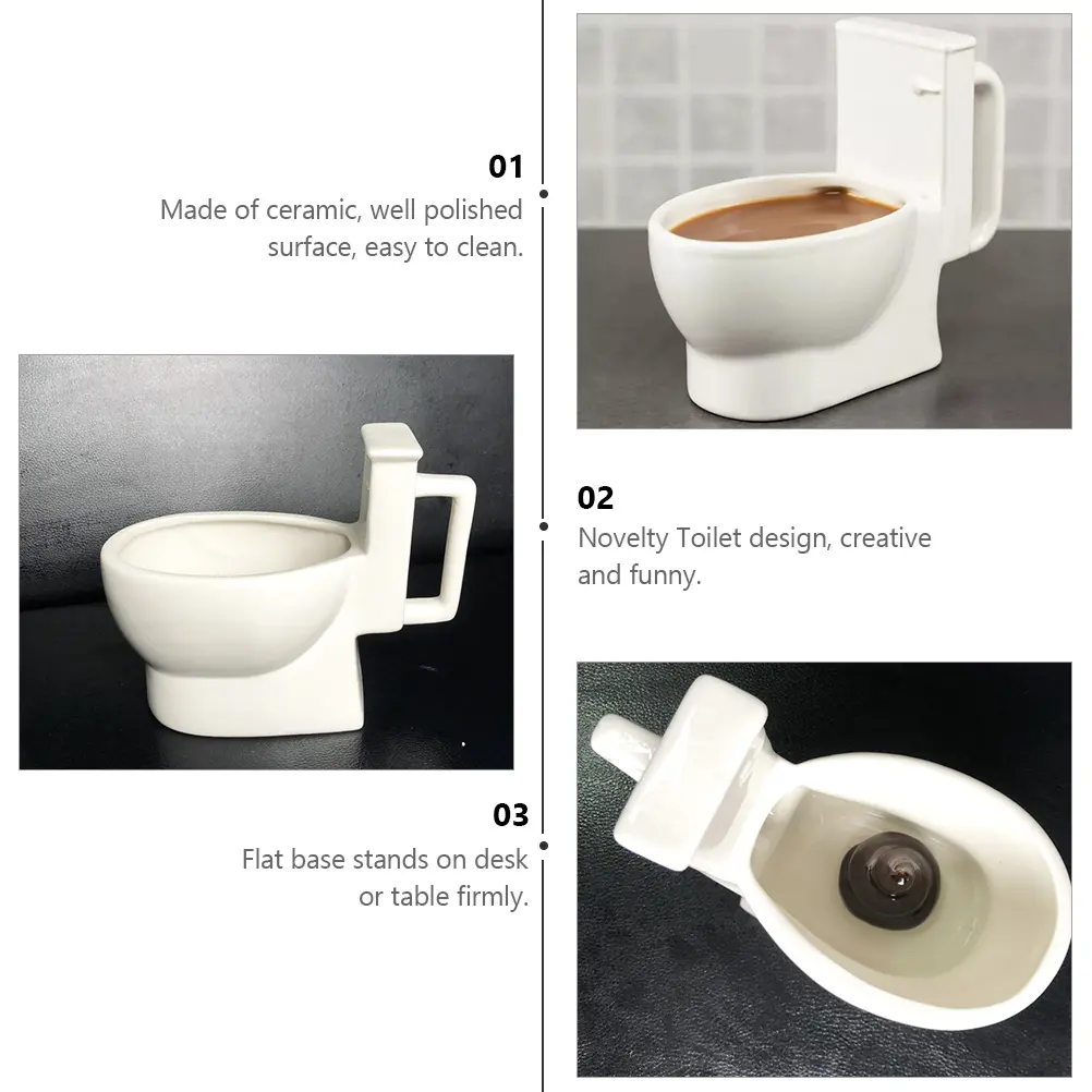 Ceramic Toilet Shaped Mug Creative Beer Water Bottle Novelty Cup Easy Clean Home Office Use Funny Decorative Item Suitable For