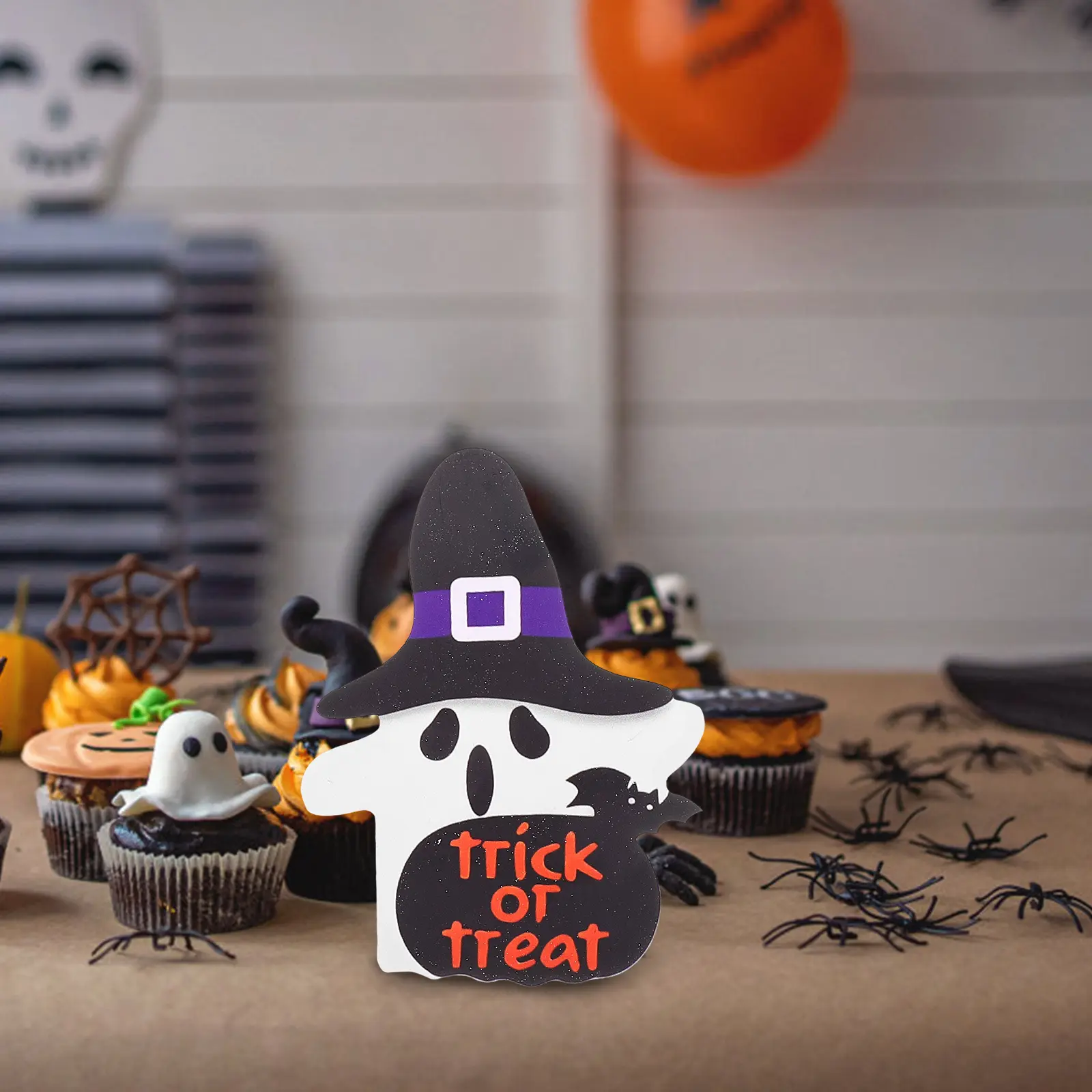 3pcs White Ghost Decorations Halloween Table Signs Cute Indoor Ghosts Home Aesthetic Party Festive Coffe Table Shelf nament