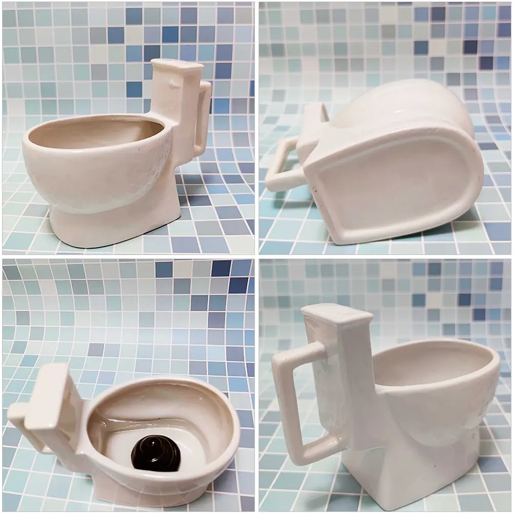 Ceramic Toilet Shaped Mug Creative Beer Water Bottle Novelty Cup Easy Clean Home Office Use Funny Decorative Item Suitable For