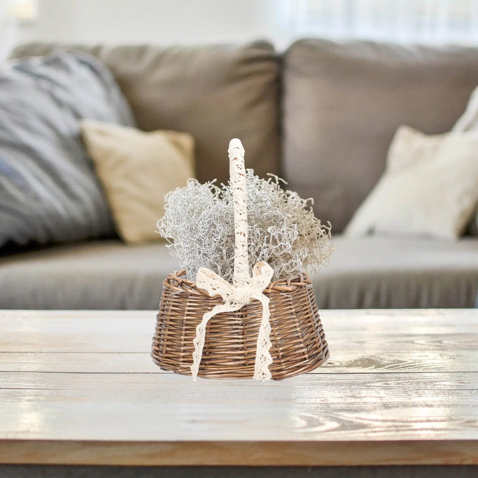 Woven Flower Basket Natural Material Multi purpose Decorative Home Wooden Gift Packing Reusable Storage Vase