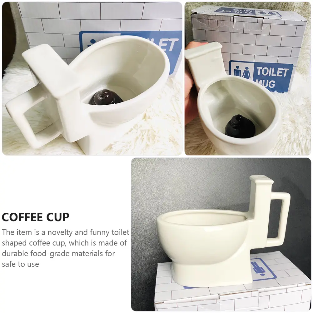 Ceramic Toilet Shaped Mug Creative Beer Water Bottle Novelty Cup Easy Clean Home Office Use Funny Decorative Item Suitable For