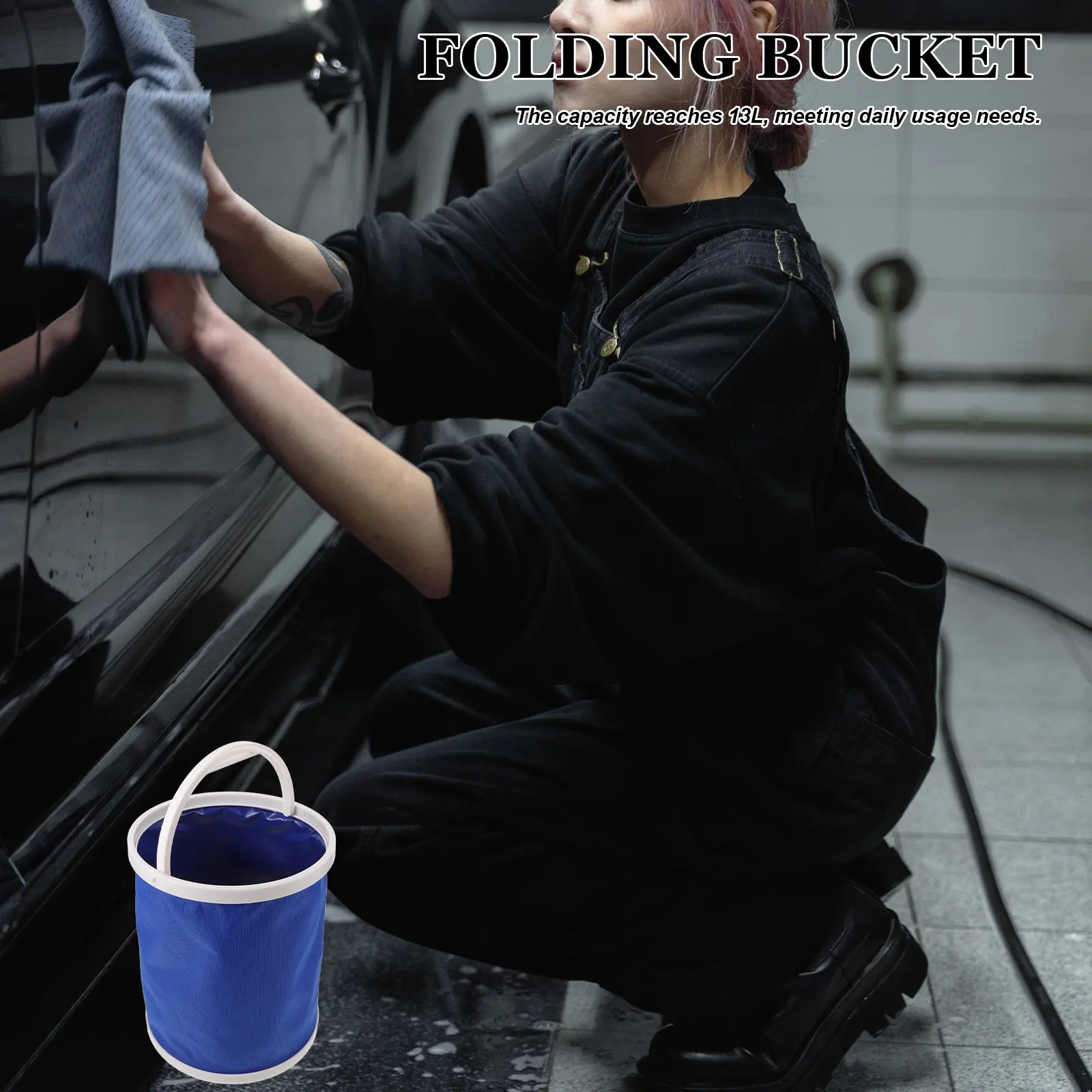Folding Bucket Large Capacity Water Pitcher Collapsible Camping Fishing Pail Canvas Holder Portable Storage Box Bucket For Car