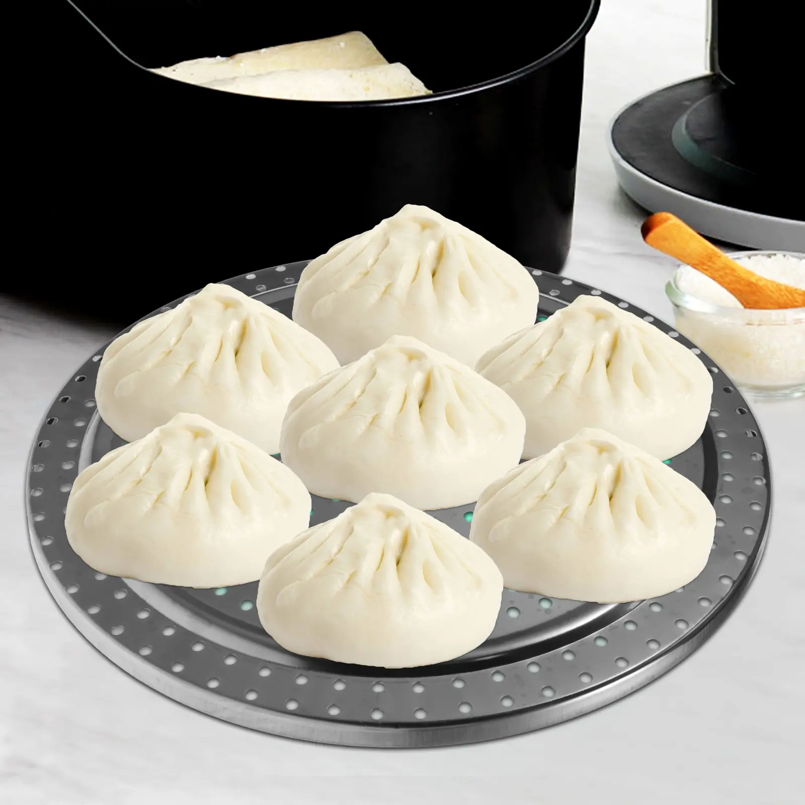 Steamed Rice Barrel Bottom Base Stainless Steel Kitchen Supplies Multi Function Rice Bucket Bottom Metal Container Bases