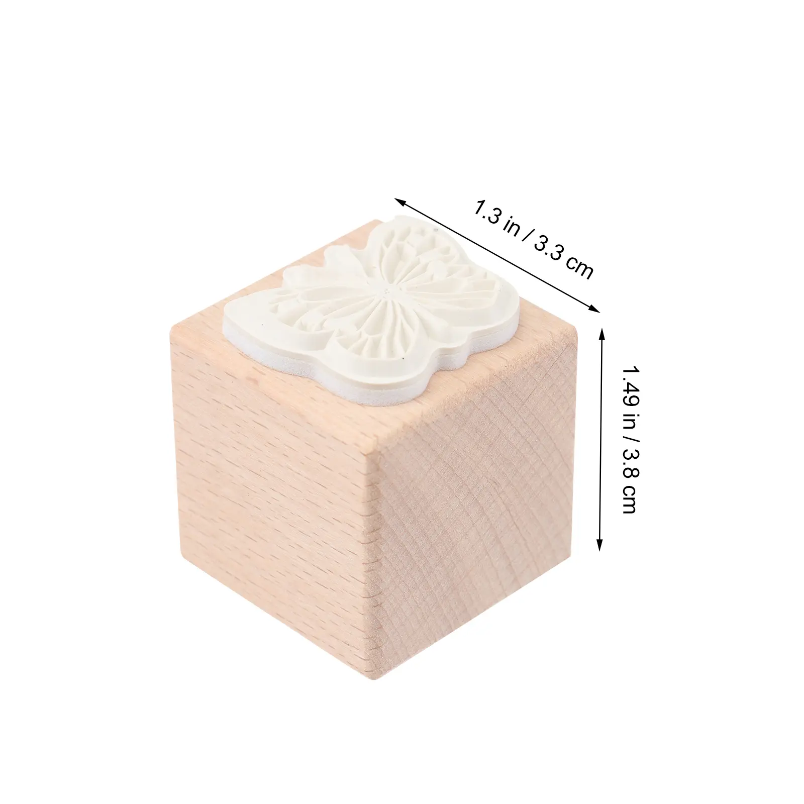 4pcs Wooden Butterfly Stamps for DIY Scrapbook Photo Album Cards Decorative Rubber Stamp Set Retro Craft