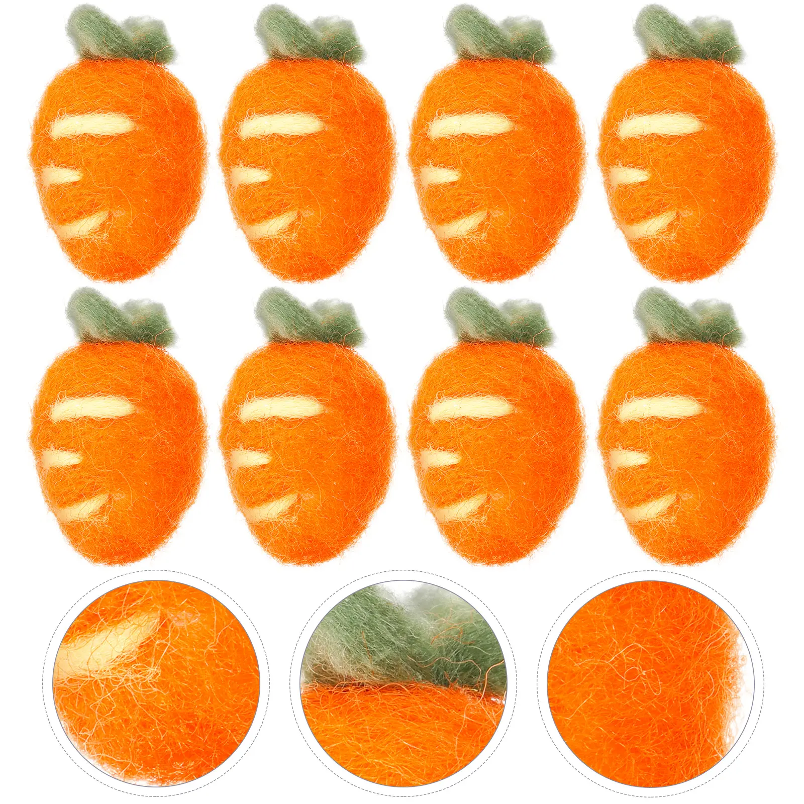 8pcs Small Wool Felt Felt For Crafts Carrot nament for DIY Hat Gloves Craft Decoration Reusable Carrot Accessories