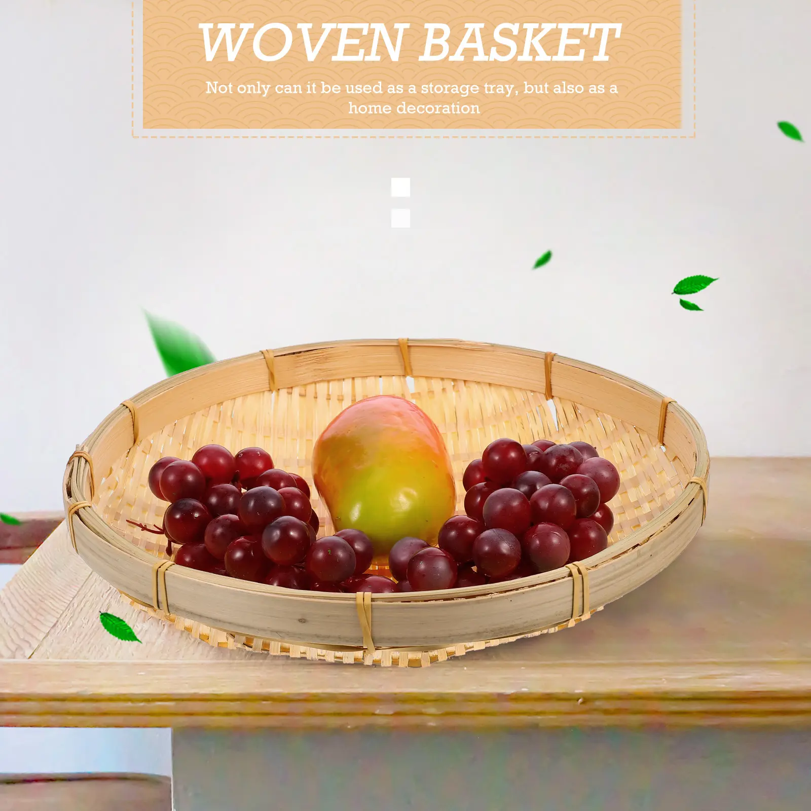 Traditional Fruit Basket Bamboo Sieve Storage Manual Vegetable Baskets for Kitchens