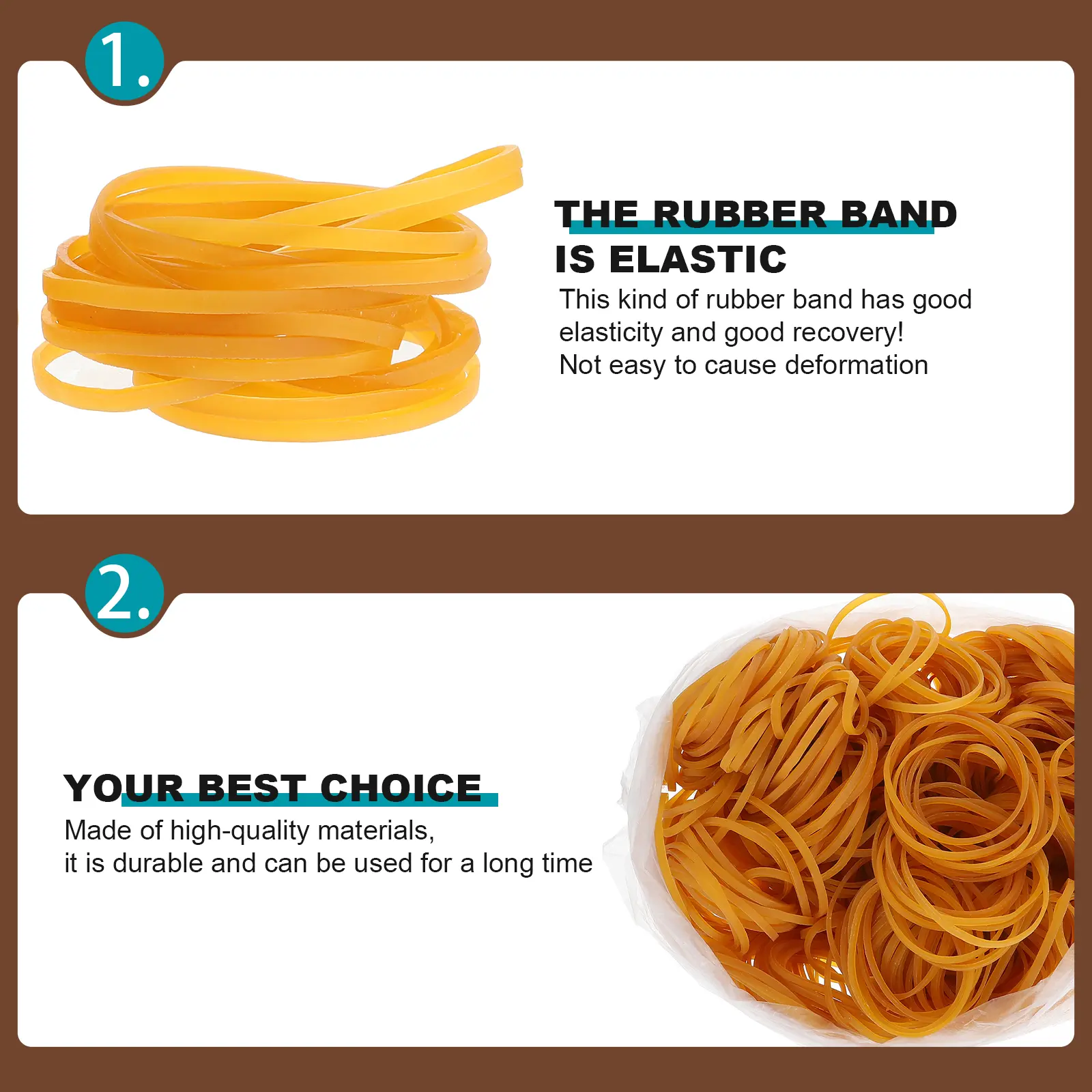 580pcs High Elastic Rubber Ring Thick Band Multifunction Elasticity Bands Stretch Wide Office Yellow Photos Christmas