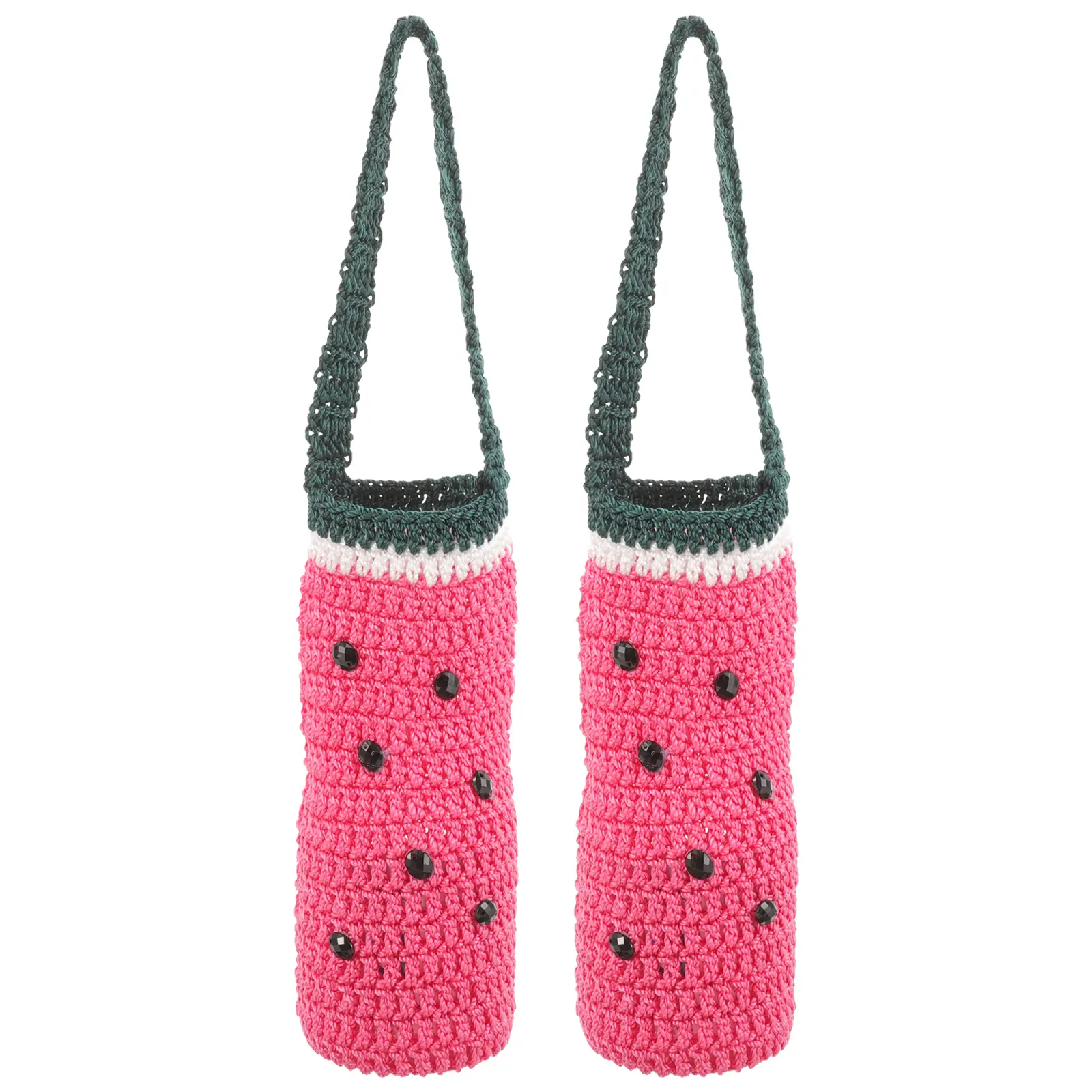 2Pcs Cup Covers Knitted Bottle Protectors 500ml Water Glass Insulated Sleeves Foldable Portable Sport Watermelon Kitchen Bar