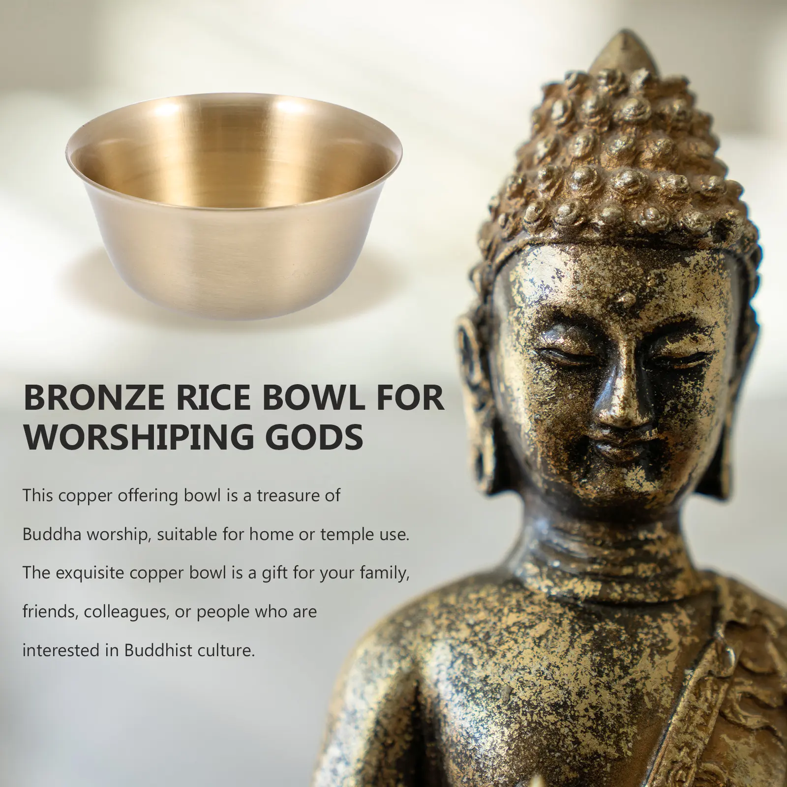Offering for Worship Home Temple Decorative Copper Non Rust Exquisite Pattern Multi Functional Storage Bowl Tabletop