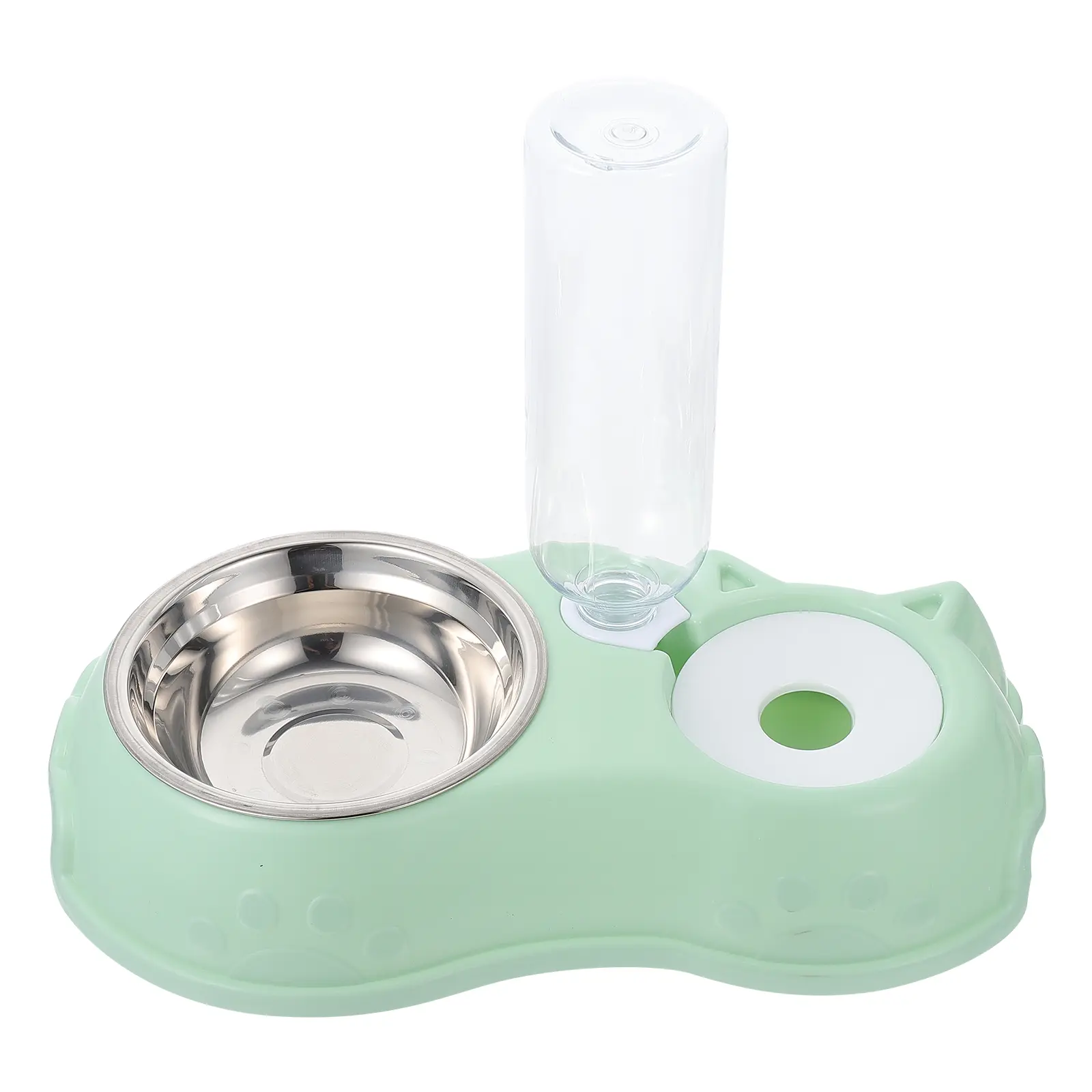 Automatic Pet Feeder Waterer Dual Bowl Plastic Stainless Steel Cat Dog Rabbit Easy Clean Detachable Design Pet Supplies