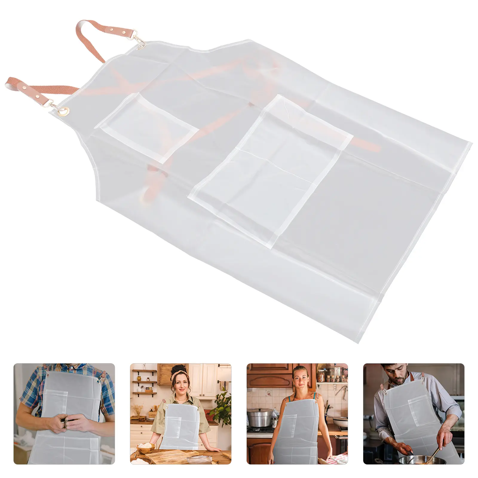 Waterproof Apron Dish Washing Hairstylist Clean Kitchen Tpu Professional Chef Aprons Miss