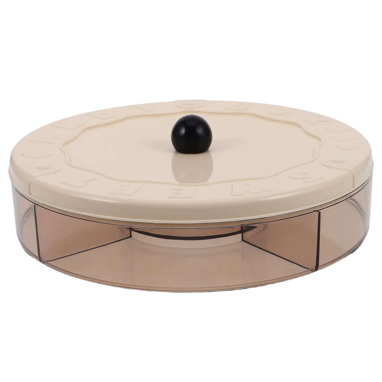 1pcs Round Snack Storage Tray Divider Lid Fruit Box Vegetable Platter Appetizer Serving Dish Party Relish Bowl Travel Container