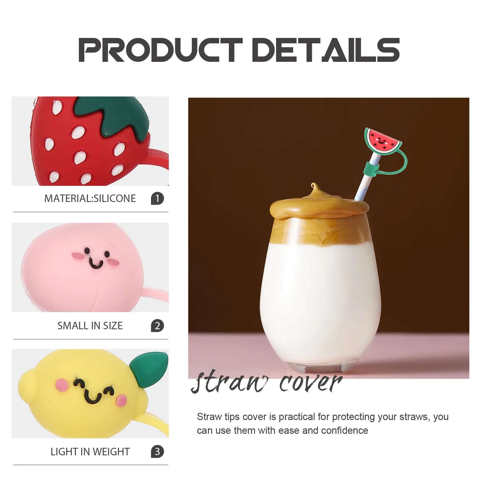12pcs Straw Covers Silicone Lids Protector Tips Reusable Straws Toppers Silica Gel Caps Party Favors Bar Accessories