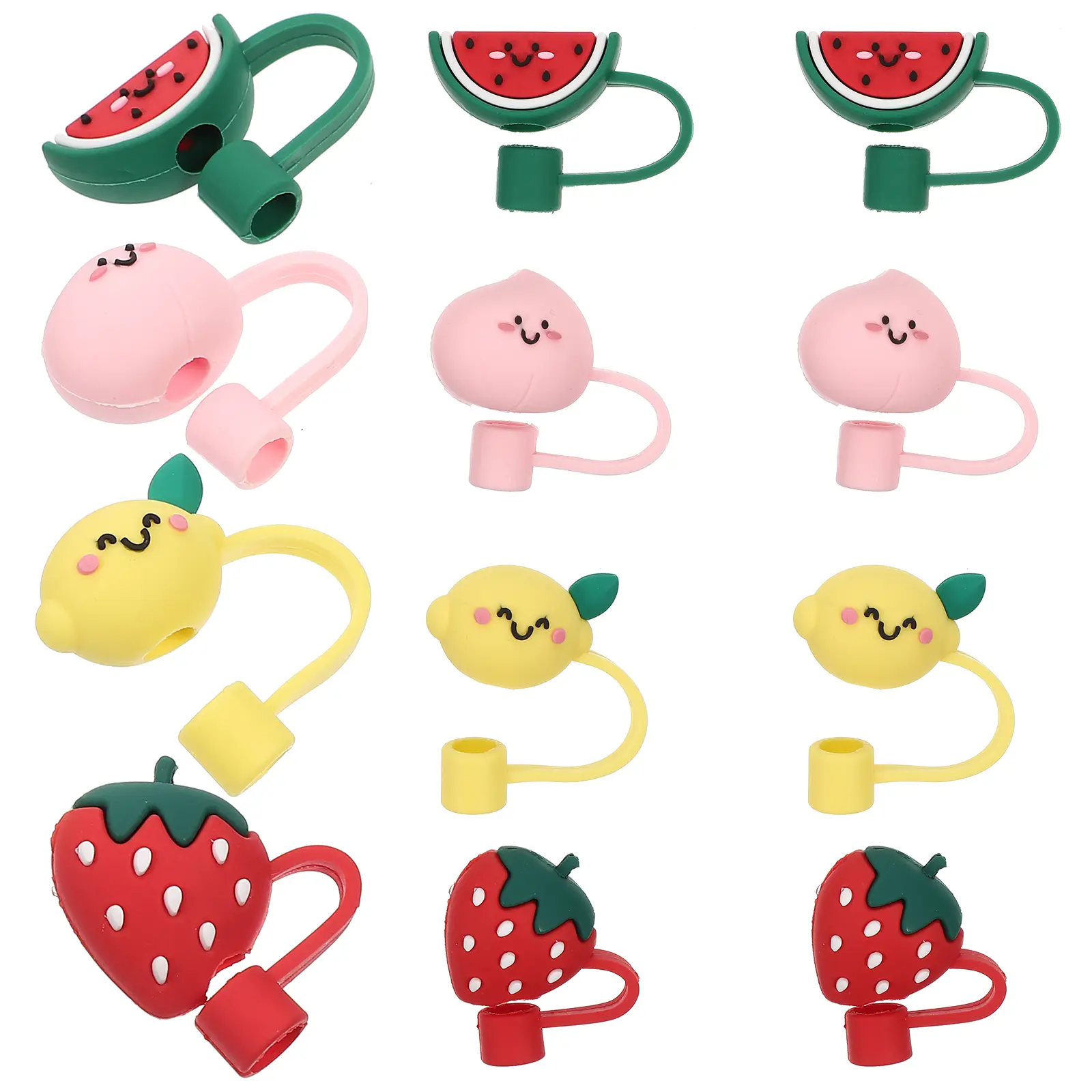 12pcs Straw Covers Silicone Lids Protector Tips Reusable Straws Toppers Silica Gel Caps Party Favors Bar Accessories
