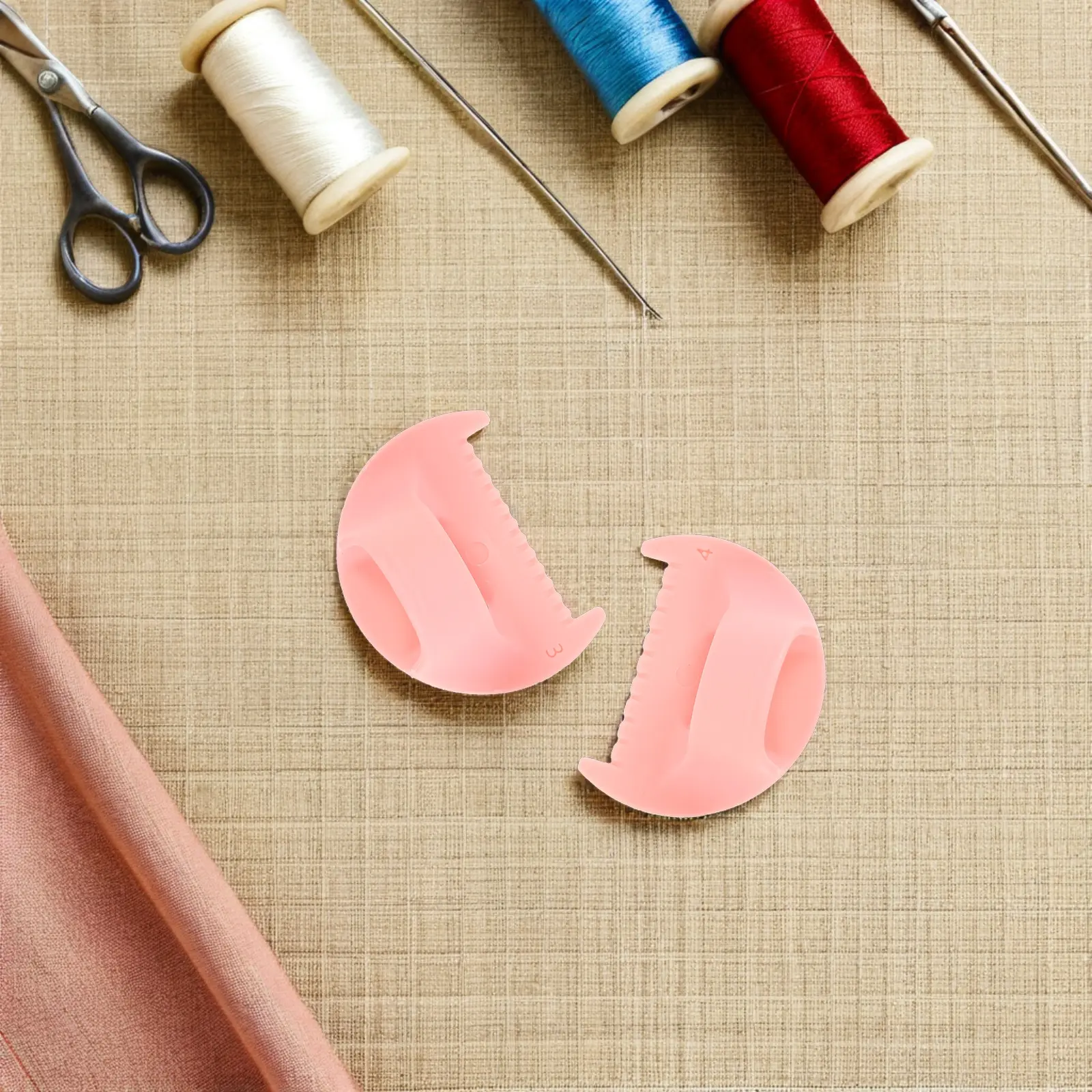 20 Pcs Edge Seam Device Quilting Helper Tool DIY Sewing Gauge for Banding Hemming Guide Lock Pink