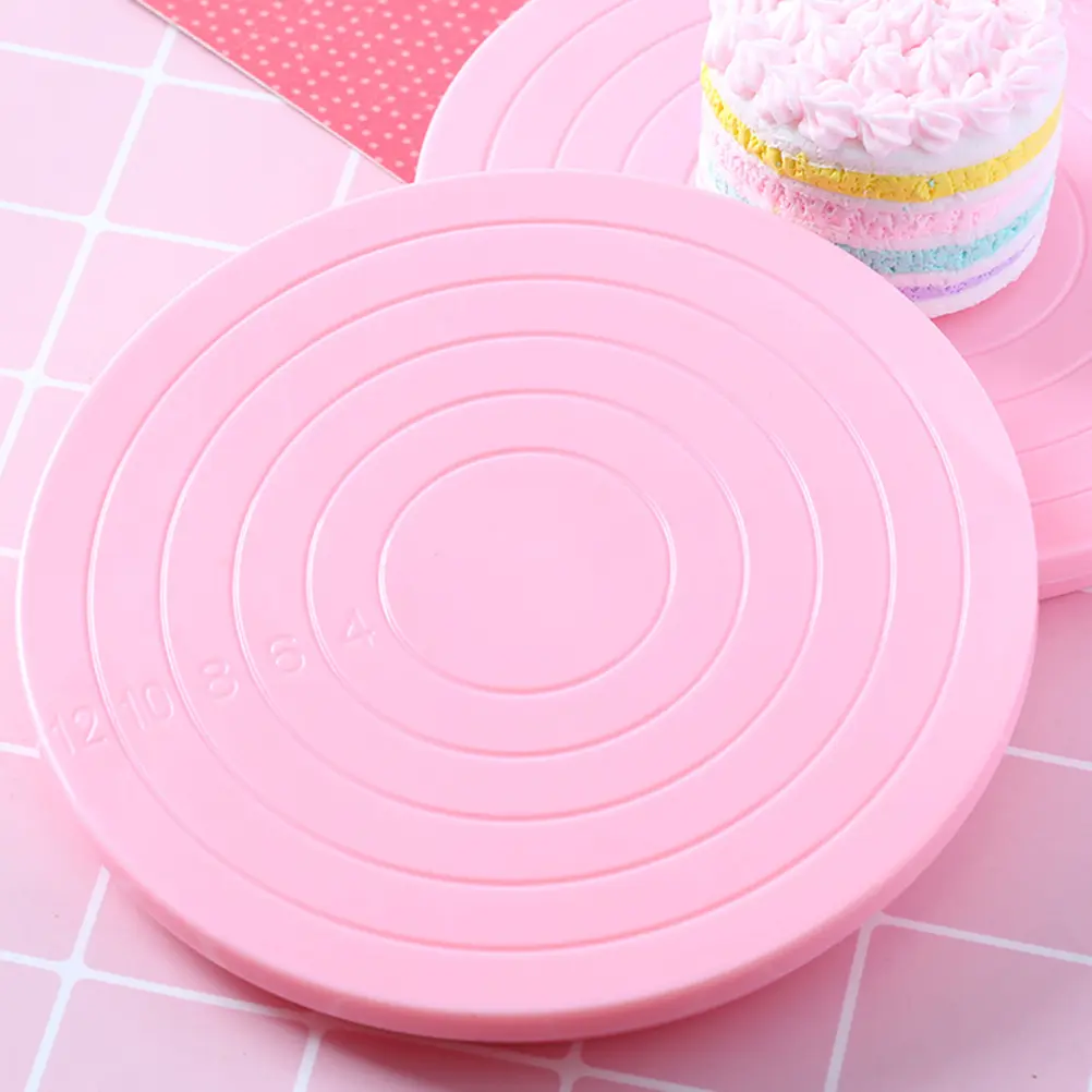 Plastic Rotary Table Revolving Cake Stand Spinner Rotating Cream Turntable Food Grade EcoFriendly AntiDust Unbreakable