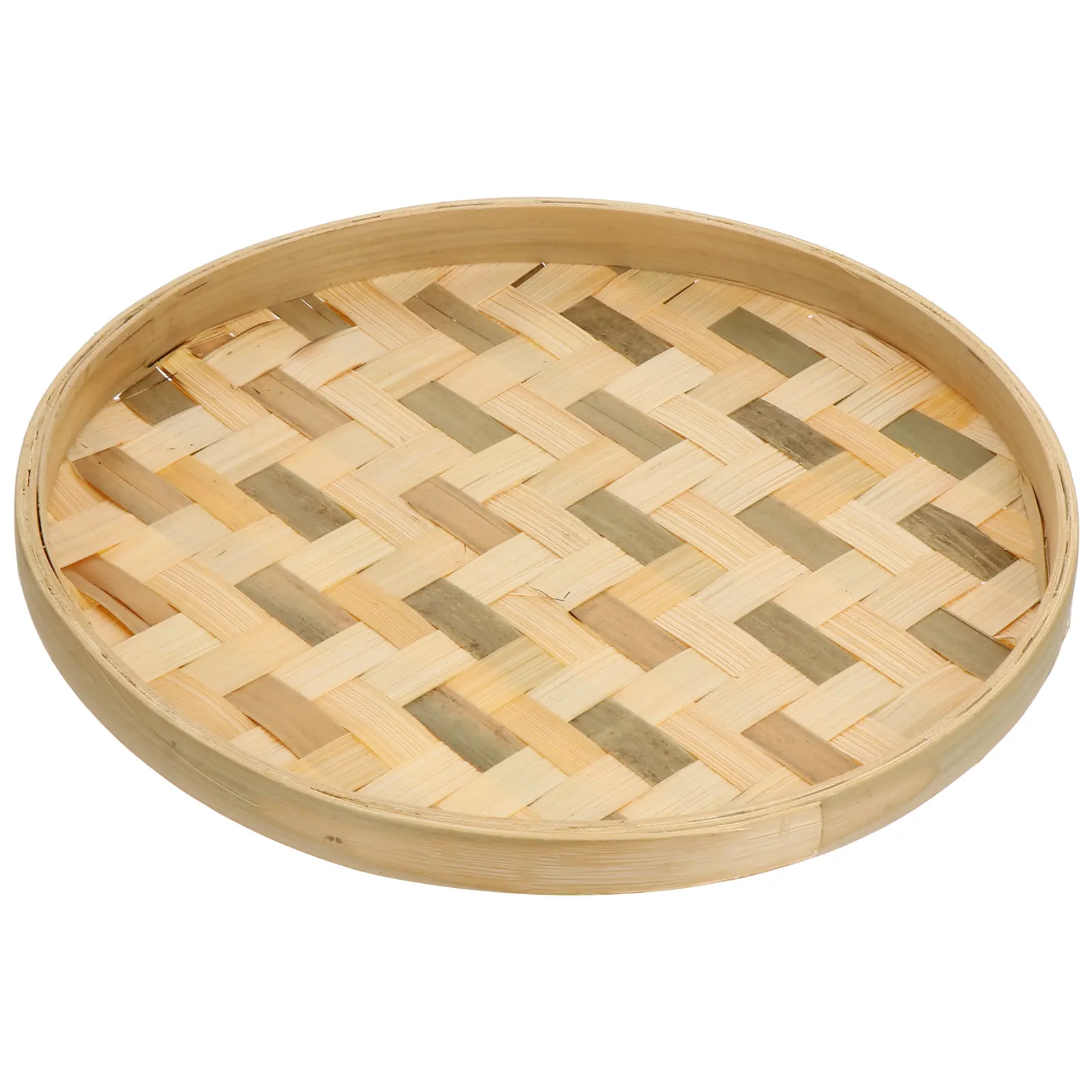 Bamboo Dustpan Sieve Tray H woven Khaki Color Household Kitchen Food Storage Drying Rack Basket Container