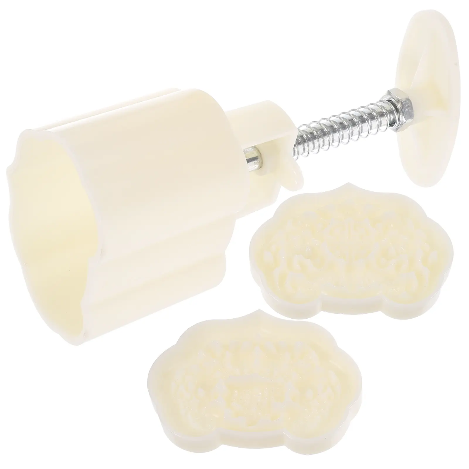 1 set Moon Cake Mold Handle Baking Tool Mould Diy Press Sturdy Kitchen Mold For Baking Vintage Style Cantonese Maker