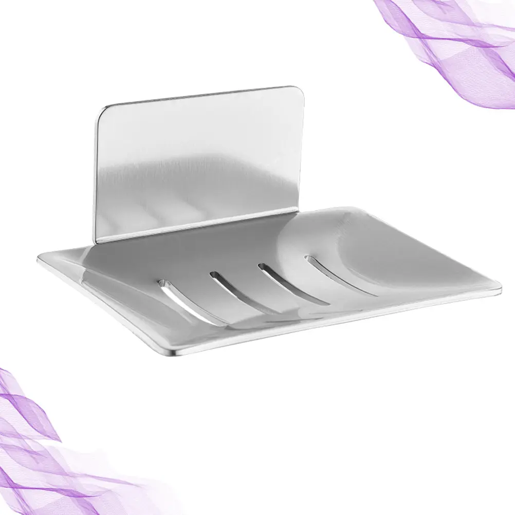 Wall Mounted Soap Dish Holder Drain Rack No Punch Smooth Surface Bathroom Tile Gift Creative Design Prolong Life soap box