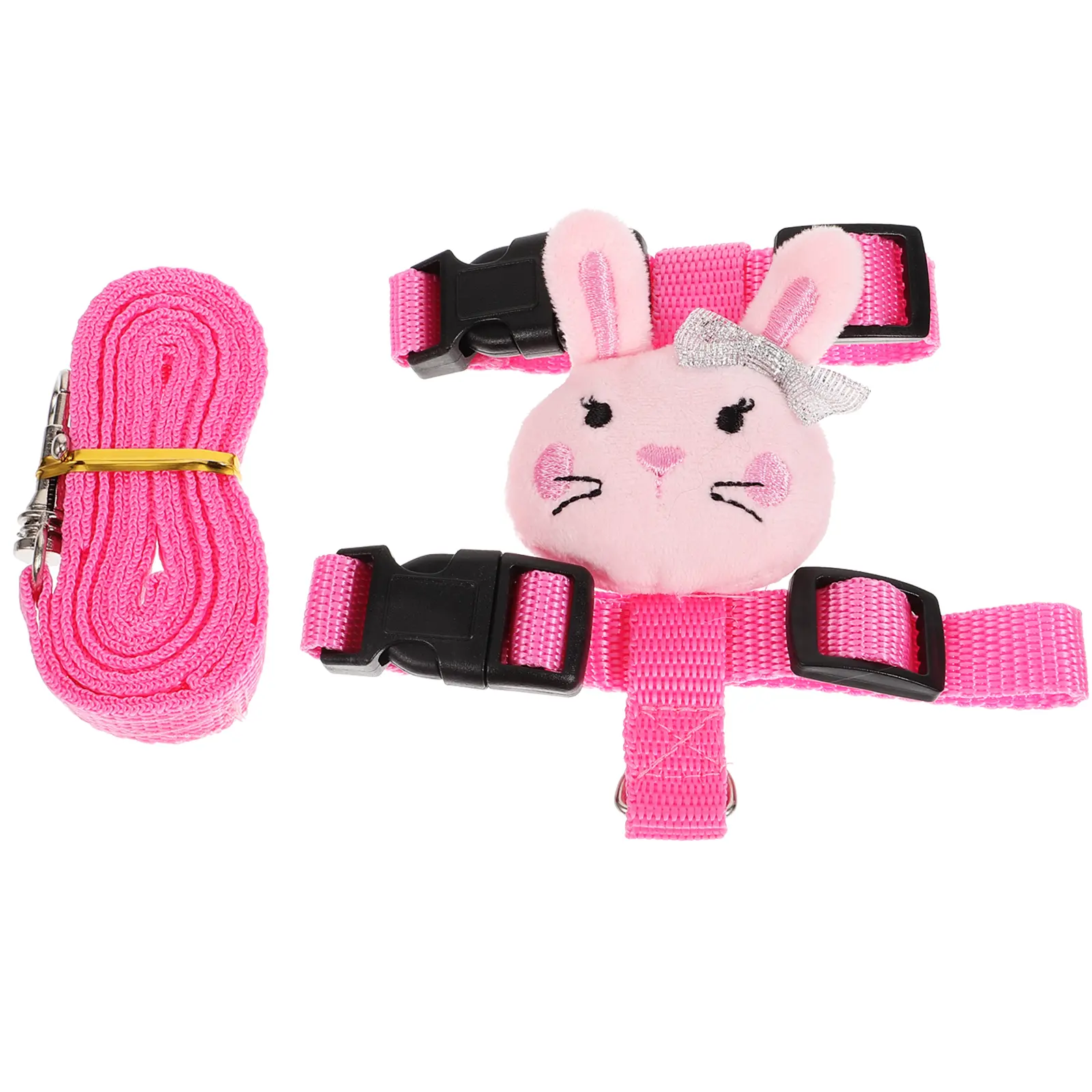 Pet Leash Rabbit Small Harness Kit Traction Bunny Walking Rope Ferret Soft Outdoor Supplies Adjustable S Size 2 Pieces Set Long