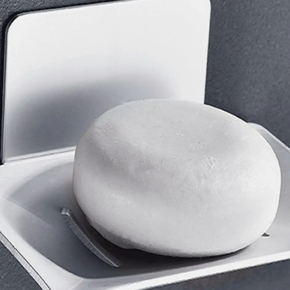 Wall Mounted Soap Dish Holder Drain Rack No Punch Smooth Surface Bathroom Tile Gift Creative Design Prolong Life soap box