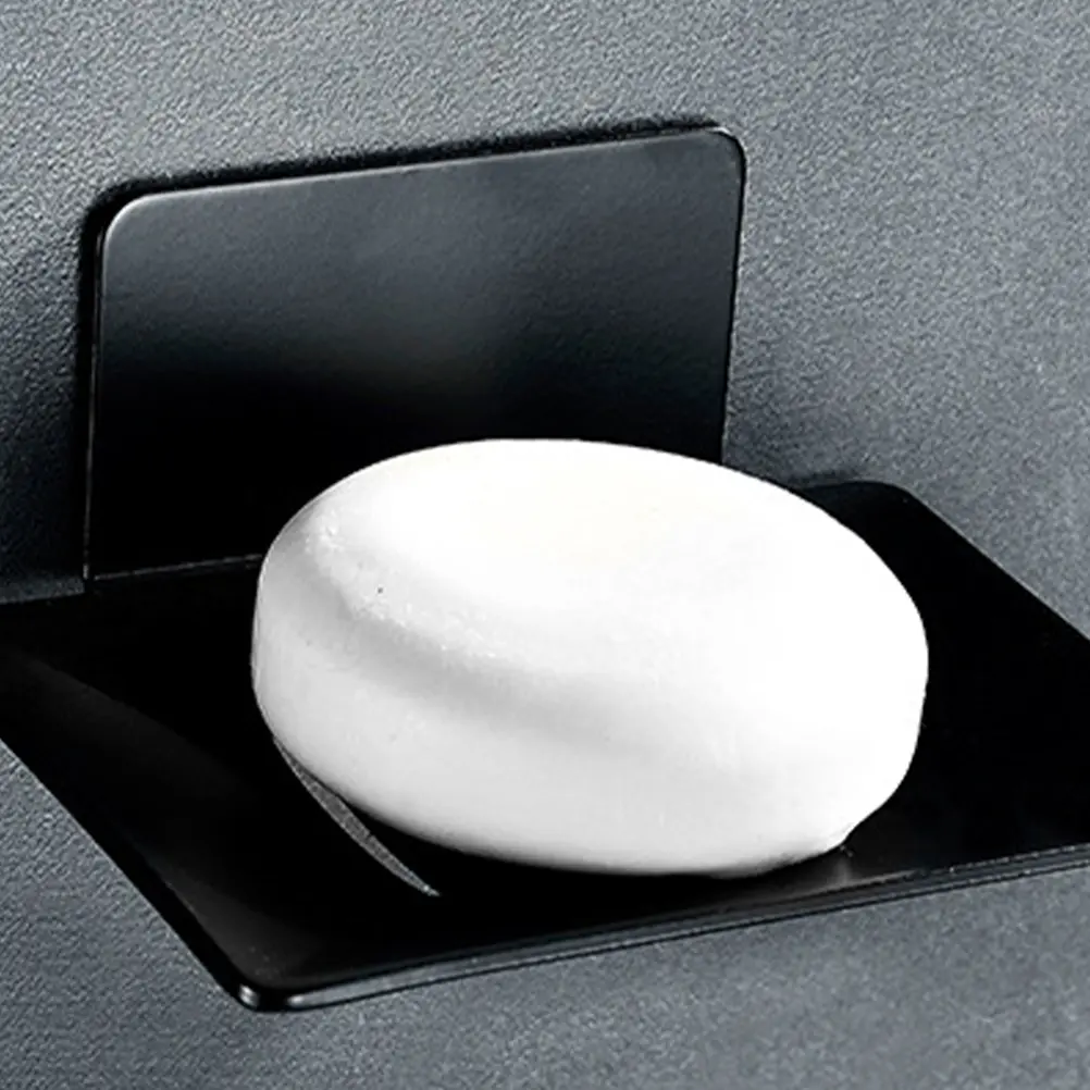 Wall Mounted Soap Dish Holder Drain Rack No Punch Smooth Surface Bathroom Tile Gift Creative Design Prolong Life soap box