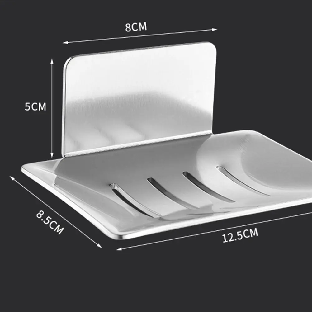Wall Mounted Soap Dish Holder Drain Rack No Punch Smooth Surface Bathroom Tile Gift Creative Design Prolong Life soap box