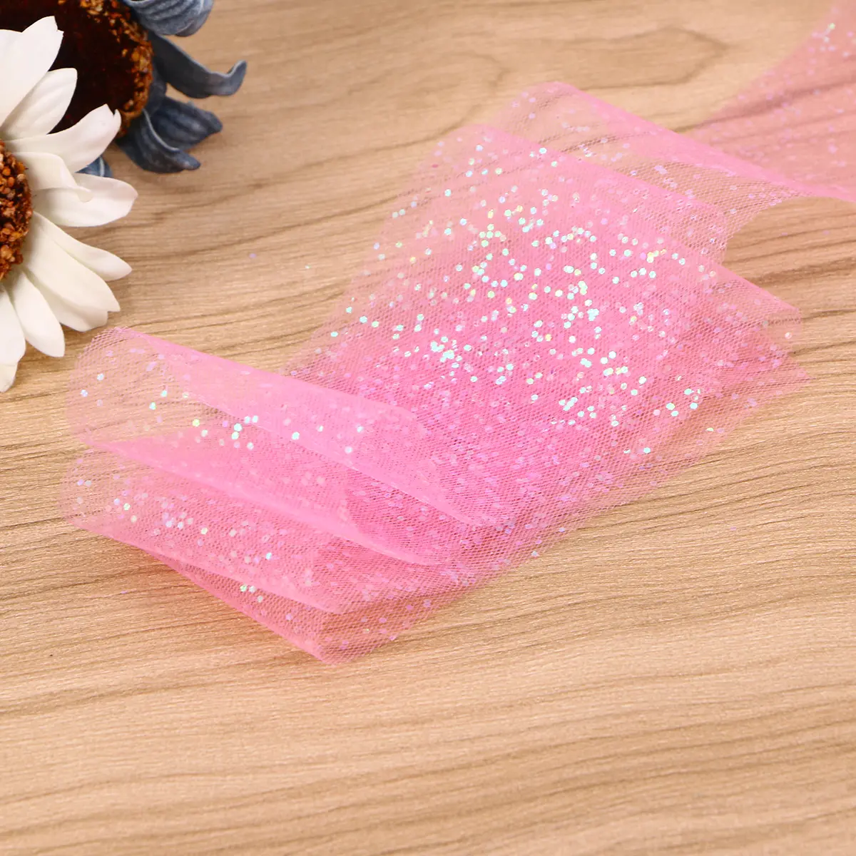 Colorful Glitter Mesh Yarn Ribbon Roll DIY Hair Accessories Pettiskirt Yarn Skirt Ribbon Christmas Holiday Ribbon Swirl She