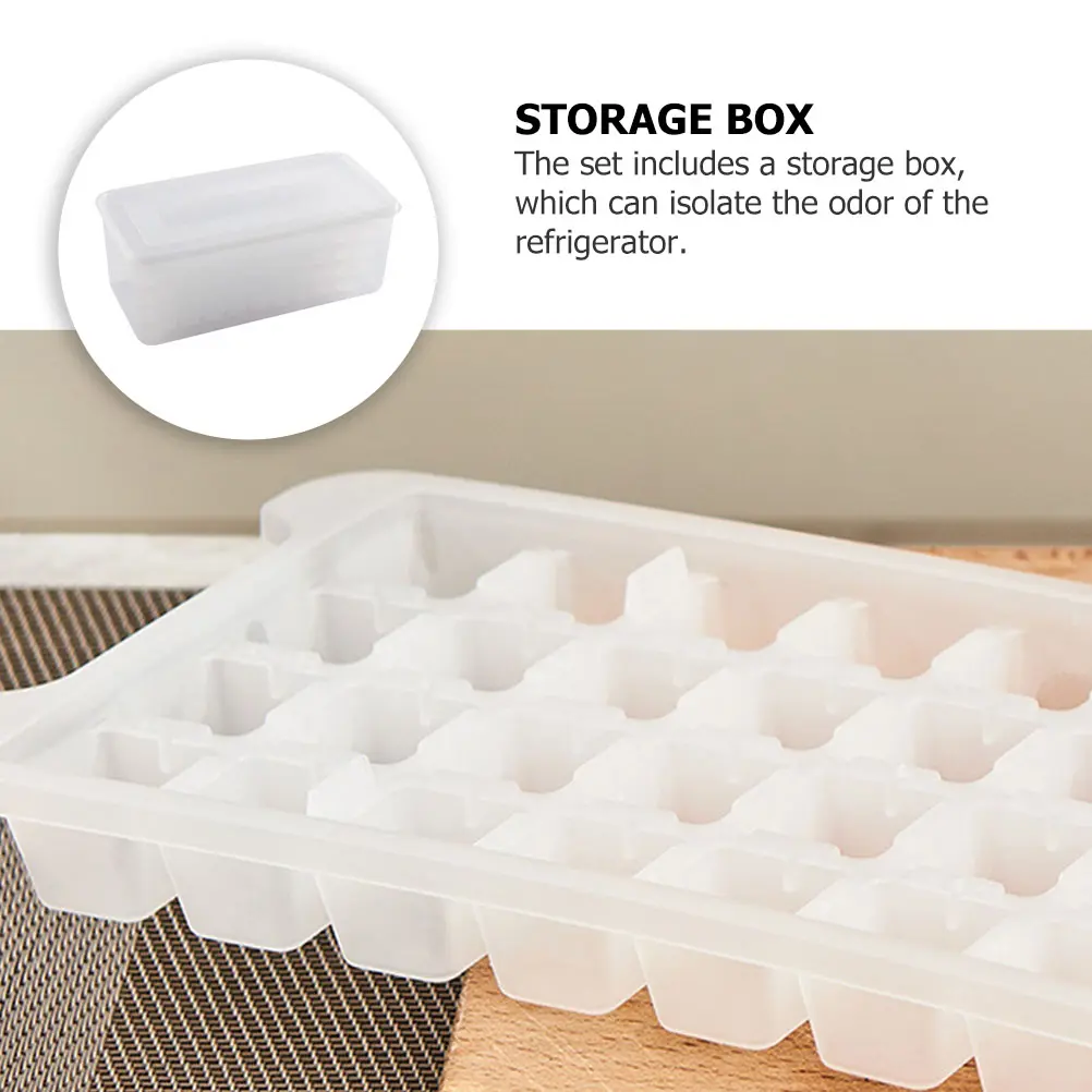 Ice Tray Mold Square DIY Tool Food Grade PP Cube Maker Cool Odorless Storage Box Large Capacity Easy Clean Tear