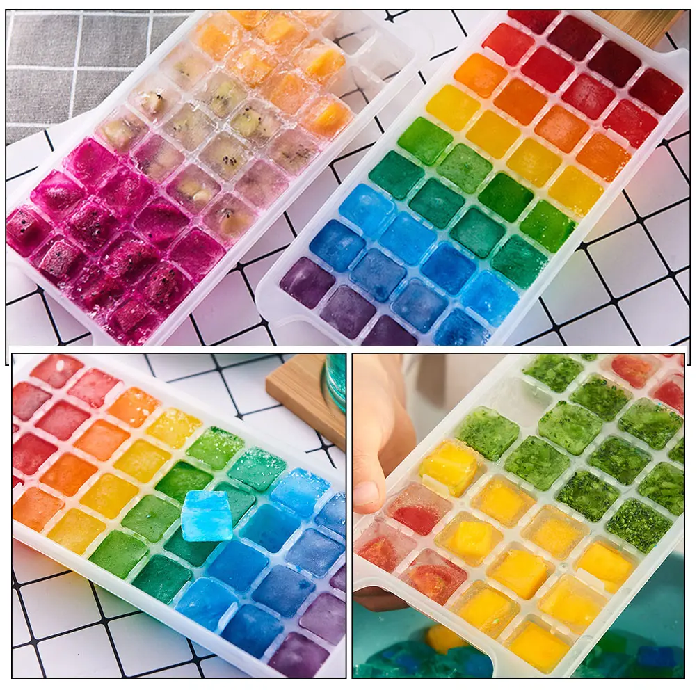 Ice Tray Mold Square DIY Tool Food Grade PP Cube Maker Cool Odorless Storage Box Large Capacity Easy Clean Tear