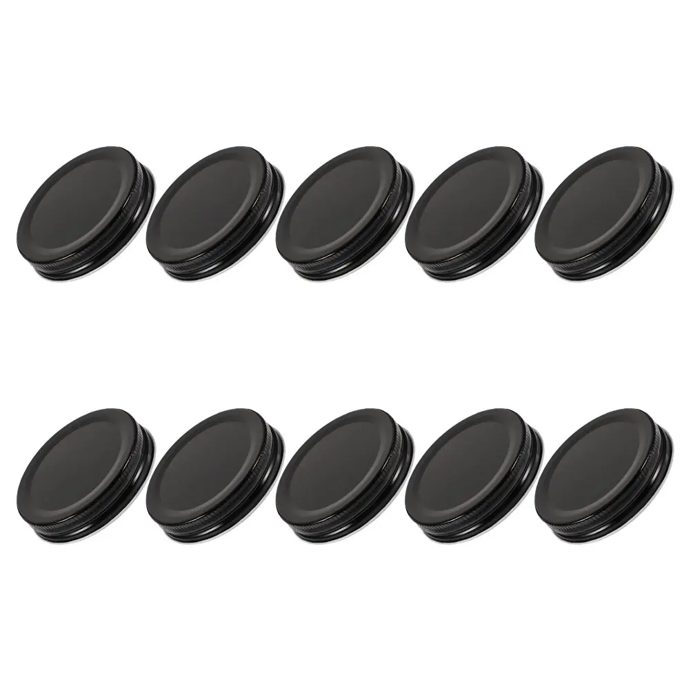 10pcs Wide Lids Wide Mouth Airtight Seal Leak Proof Metal Canning Jar Lid Large Mouth Jar Lids Top Lid