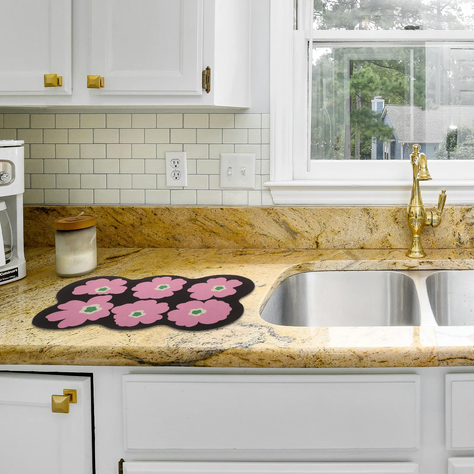 Draining Diatom Mud Absorbent Pad For Kitchen Sink Cute Dish Cotton Dryer Water Absorbent Mat Antislip Design Oil Stain