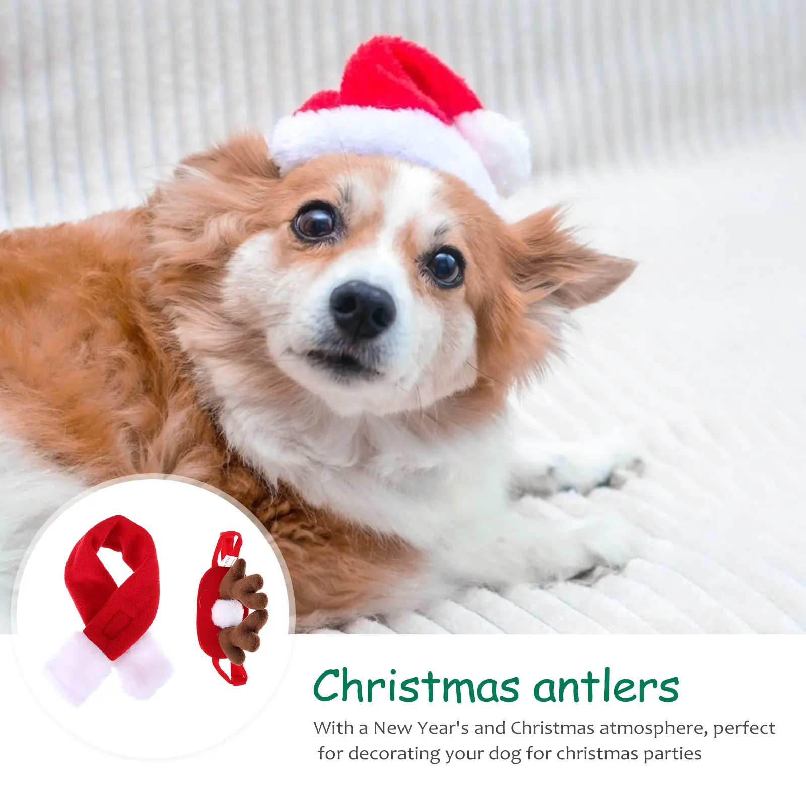 Christmas Pet Accessories Deer Antlers Headb Dog Cat Xmas Decorative Scarf Clasp Costume Party Supplies Bright Colors