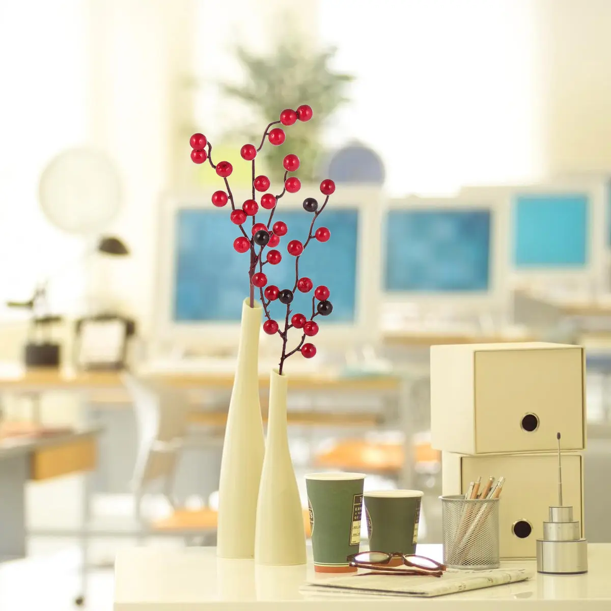 Artificial Berries Red Christmas Artificial Berries Decor Berry String Party AccessoriesFaux Flowers Holiday nament