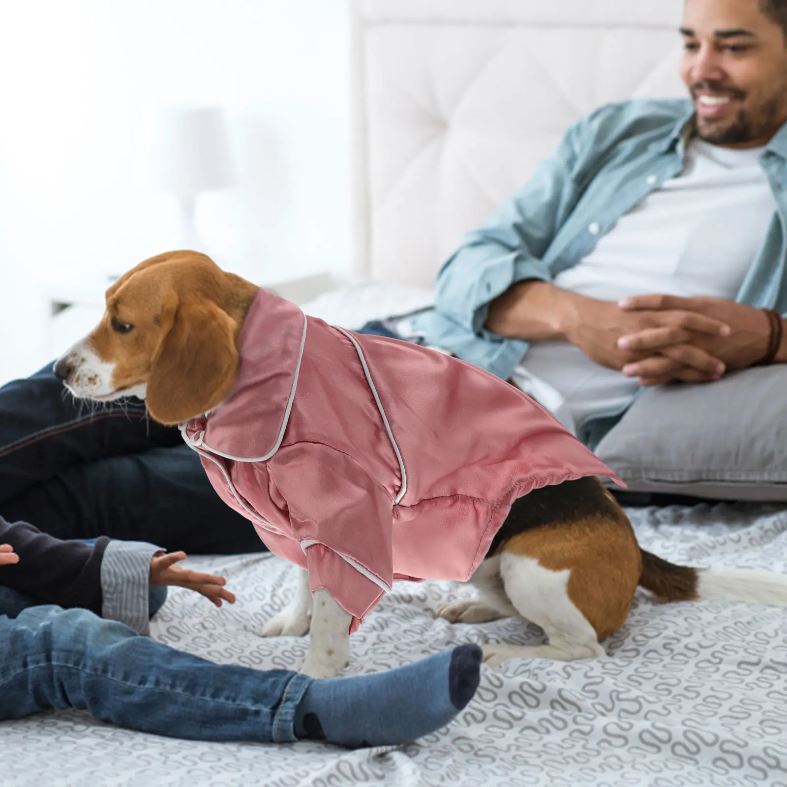 Pet Silky Robe Sleepwear XL Dog Clothes Warm Breathable Cotton Costume Pajamas Puppy Christmas Pet Supplies Dog Vest