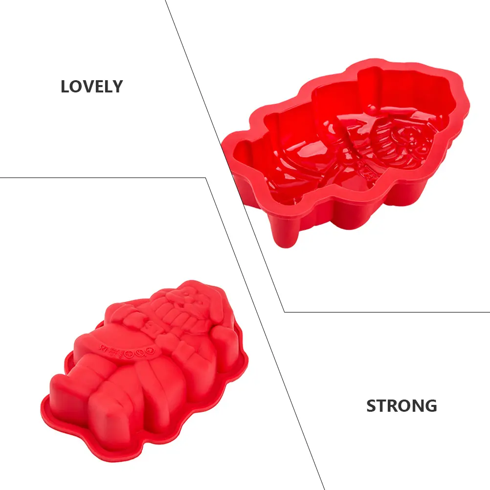 2 pcs Silicone Baking Mold Set Round Cookie Cake Molds Food Grade Easy Clean Cartoon Design for DIY Fondant Cookies