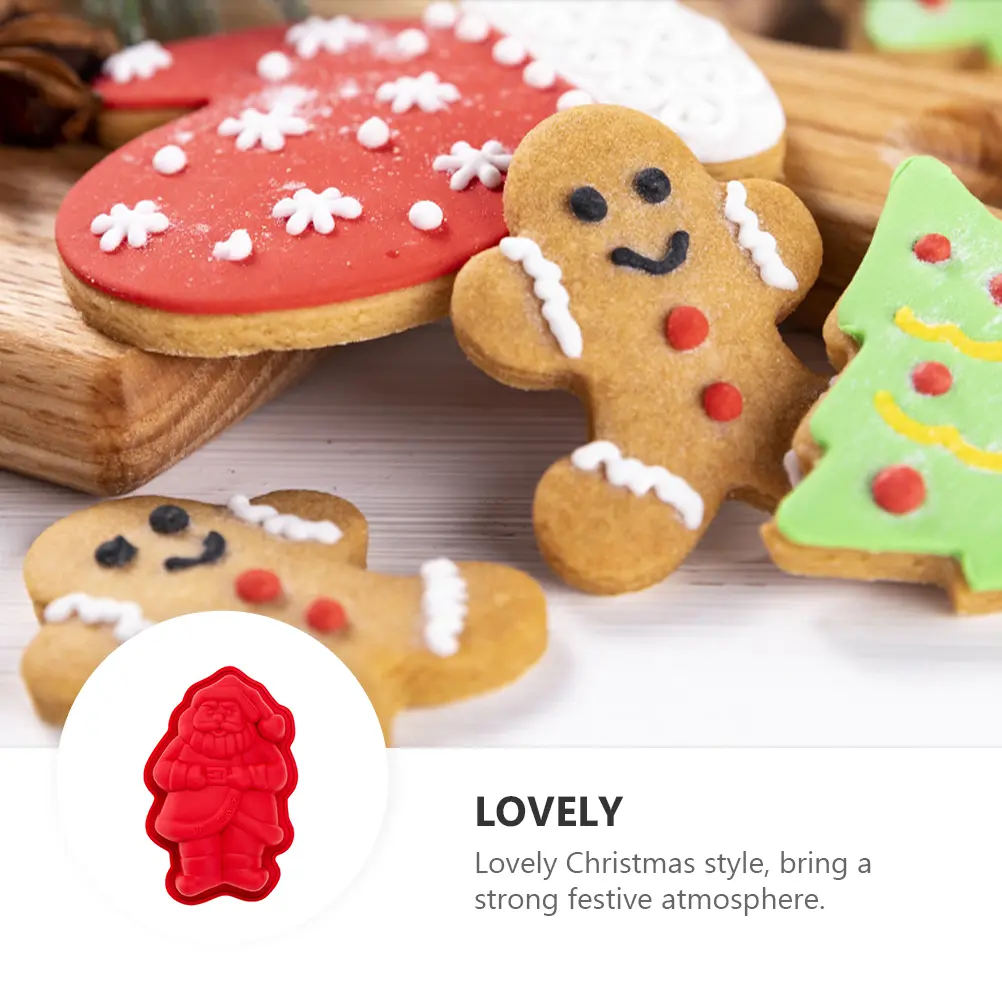 2 pcs Silicone Baking Mold Set Round Cookie Cake Molds Food Grade Easy Clean Cartoon Design for DIY Fondant Cookies