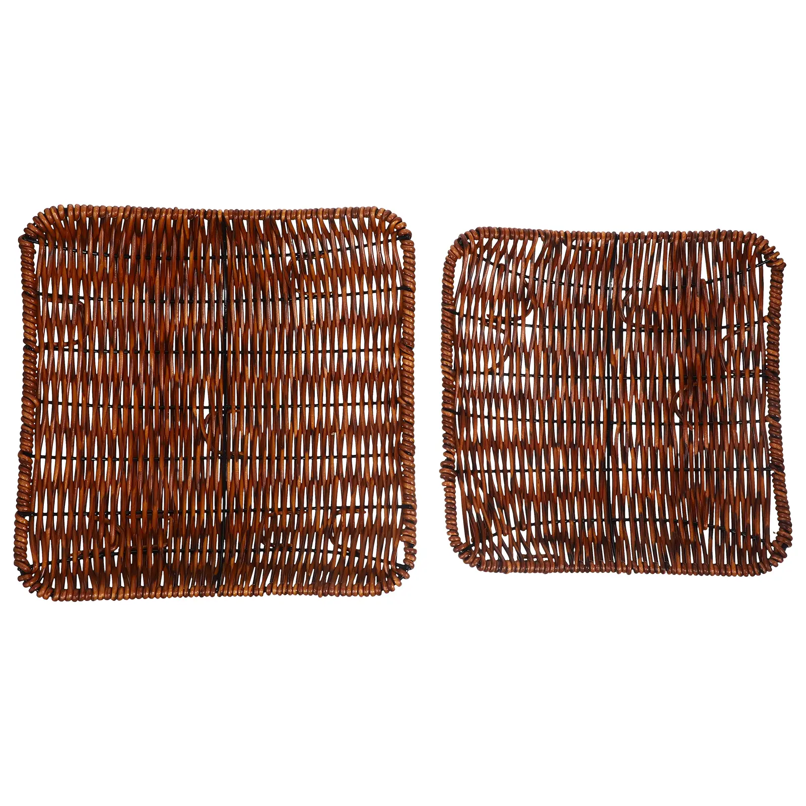 2pcs Snack Storage Food Serving Fruit Organizer Household Storage Container Woven Basket Home Supplies Rustic Food Holder
