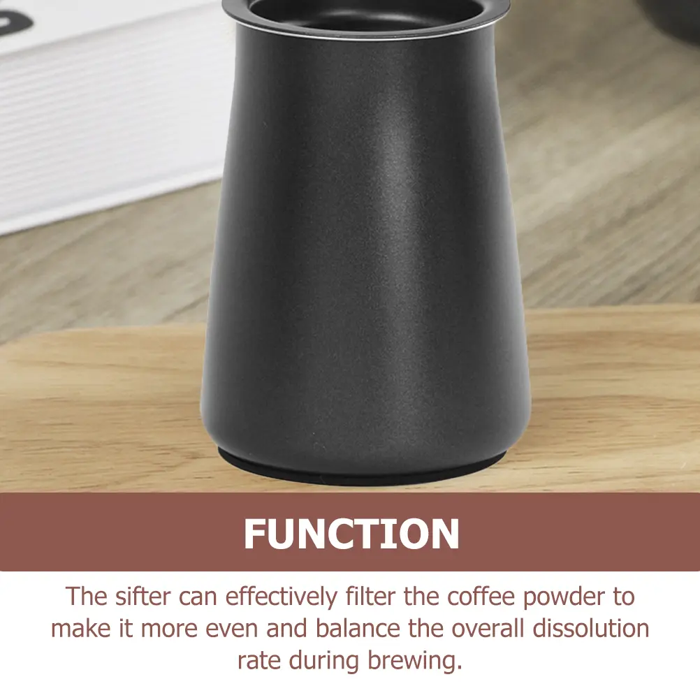 Stainless Steel Coffee Powder Sifter Filter Cup Fine Mesh Non-Slip Base Rust Resistant Durable Even Sifting Brewing for Coffee