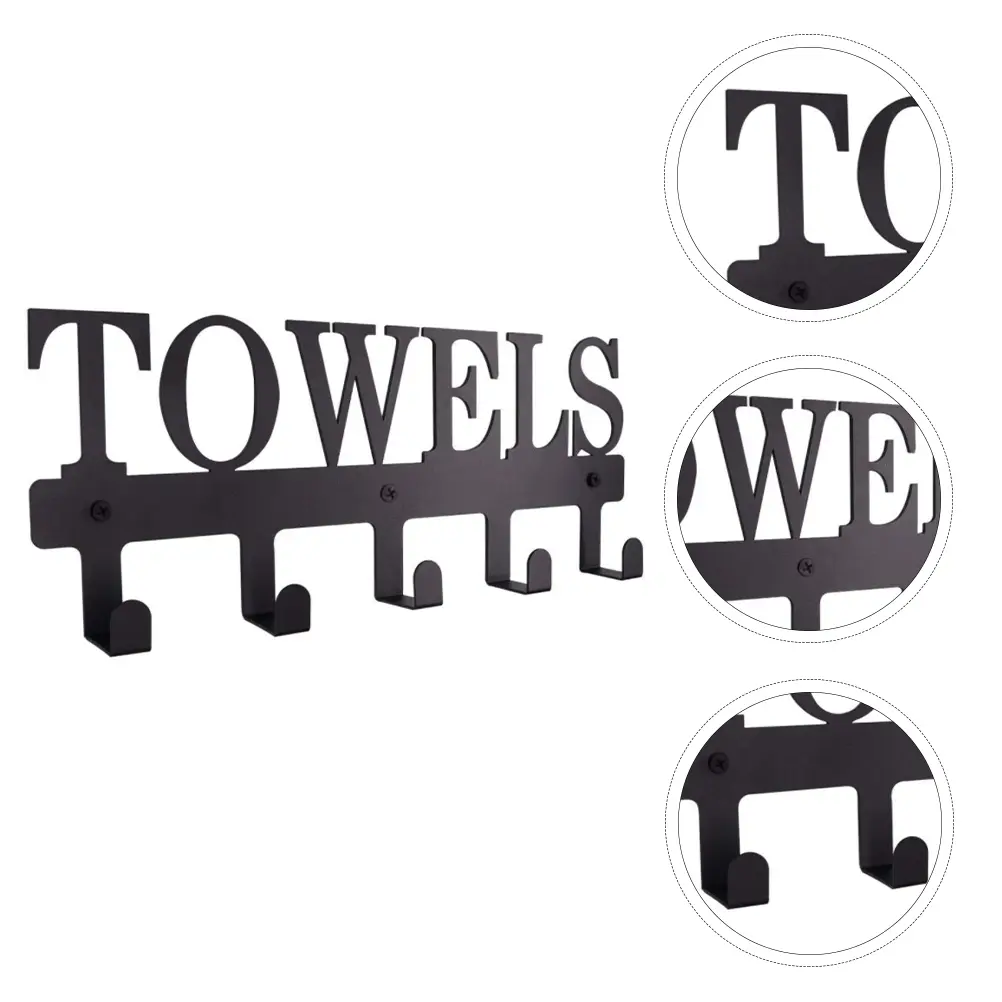 Towel Storage Hook Hooks Wall Mounted Bathroom Towel Hanging Hook Kitchen Storage Hanger Iron Material Durable