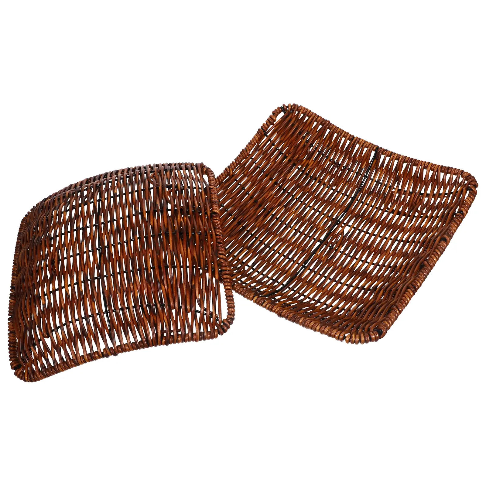 2pcs Snack Storage Food Serving Fruit Organizer Household Storage Container Woven Basket Home Supplies Rustic Food Holder