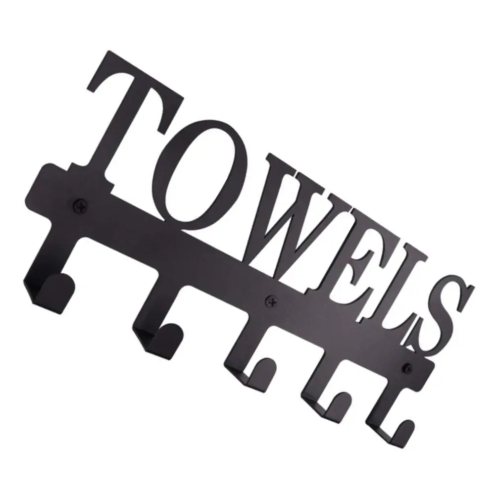 Towel Storage Hook Hooks Wall Mounted Bathroom Towel Hanging Hook Kitchen Storage Hanger Iron Material Durable