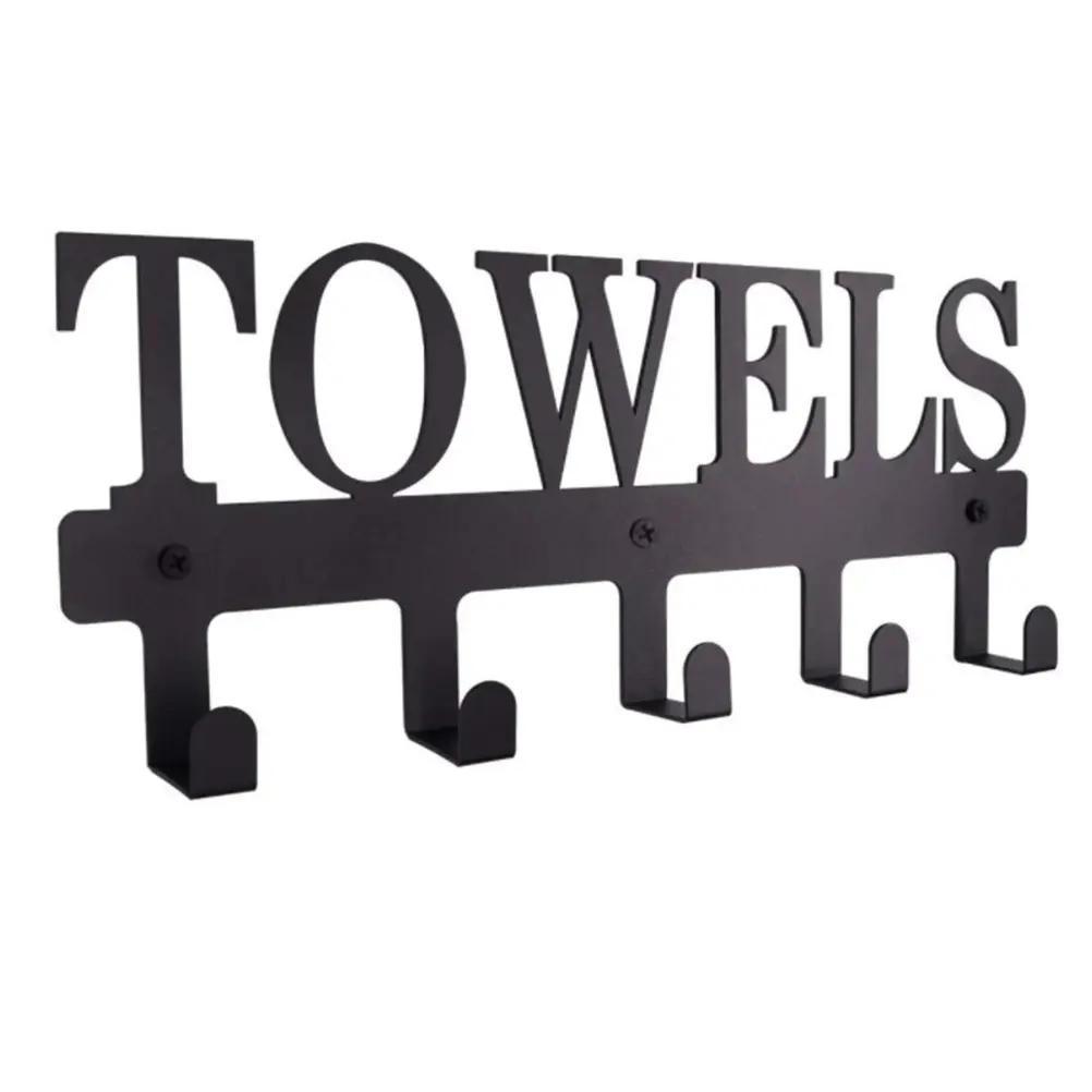 Towel Storage Hook Hooks Wall Mounted Bathroom Towel Hanging Hook Kitchen Storage Hanger Iron Material Durable