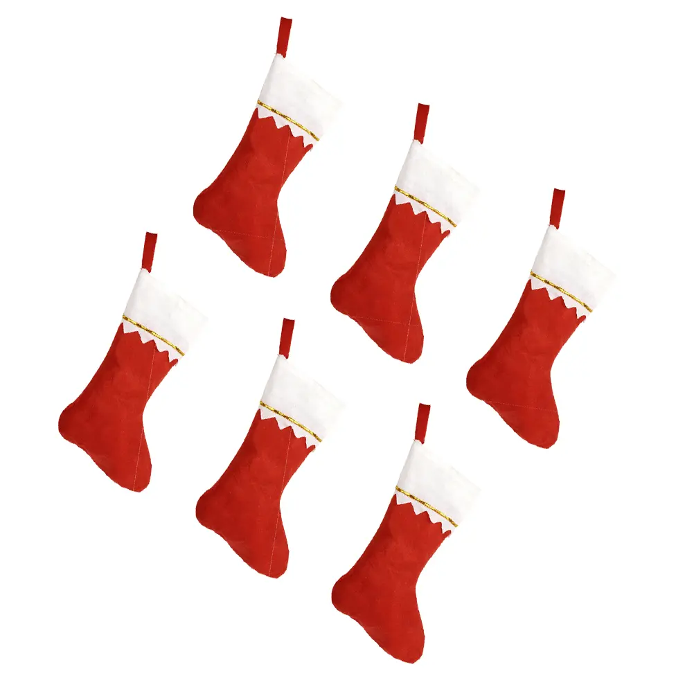 6pcs Christmas Stockings Hanging Sock Bag Gift Bag Decorative Tree nament Reusable Holiday Party Home Wall Window Xmas