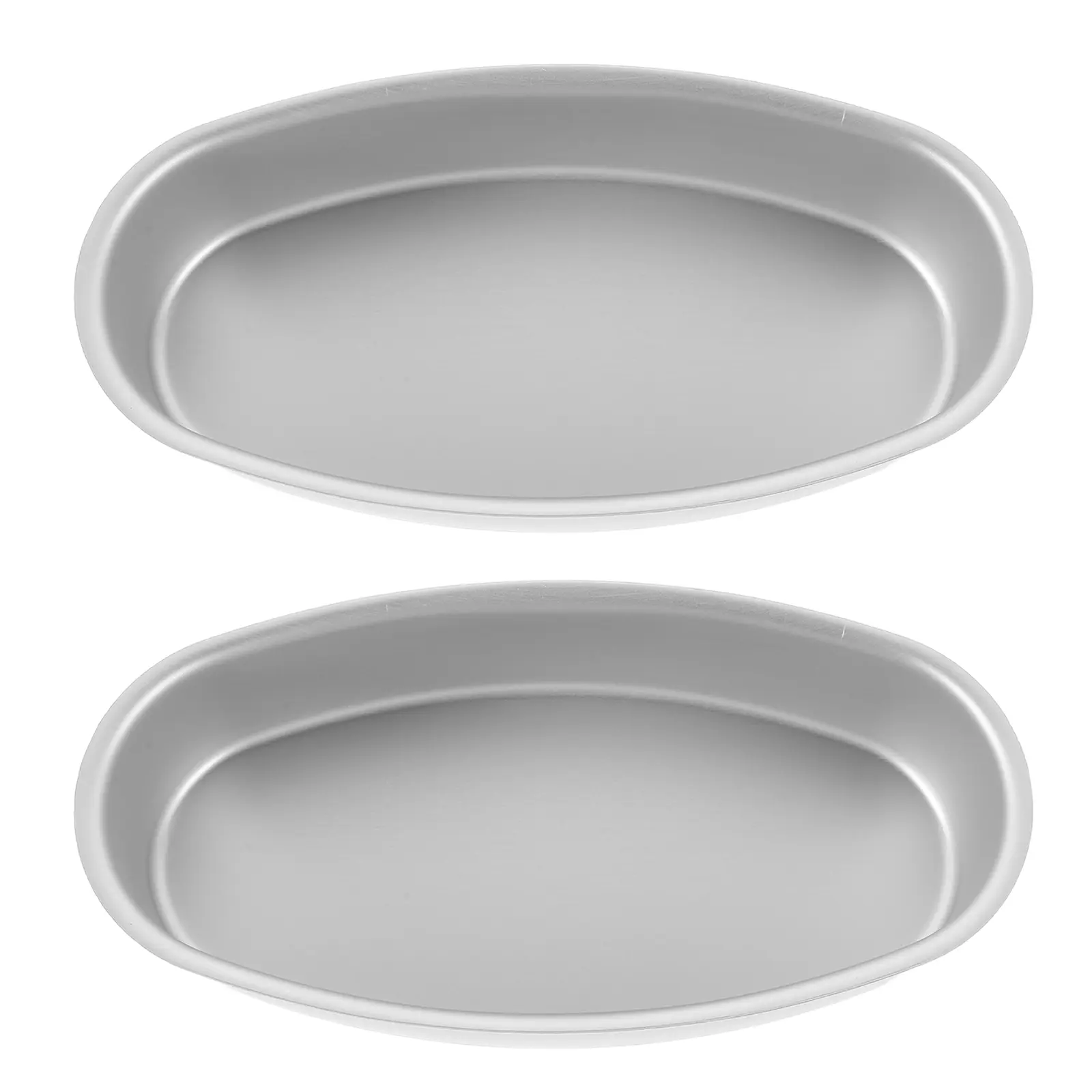 2pcs Aluminum Cake Molds Oval Baking Mold Heat Resistant Reusable Dishwasher Safe For Cheesecake Mousse Dessert Breads Loaf Pan