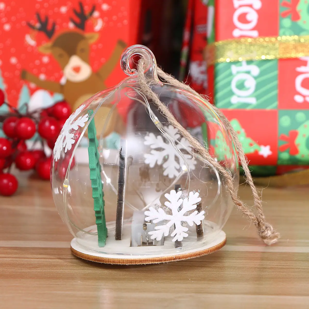 Glass Dome Lamp Micro L scape Decorative LED Lights Christmas nament Snowman Figurine Holiday Lighting Bedroom Living Room Home