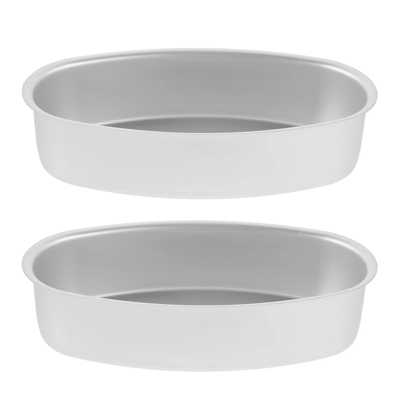 2pcs Aluminum Cake Molds Oval Baking Mold Heat Resistant Reusable Dishwasher Safe For Cheesecake Mousse Dessert Breads Loaf Pan